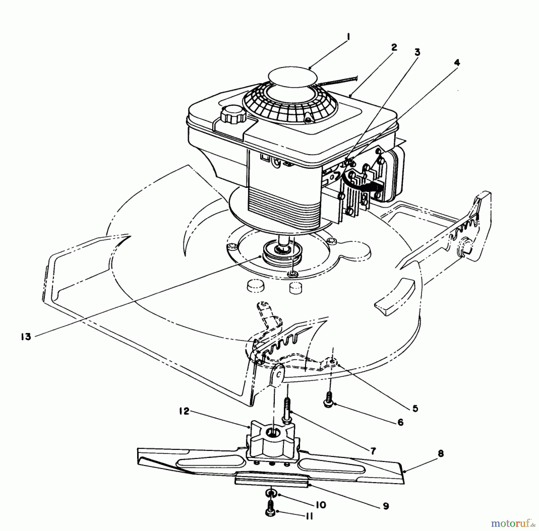  Toro Neu Mowers, Walk-Behind Seite 1 20327B - Toro Lawnmower, 1992 (2000001-2999999) ENGINE ASSEMBLY