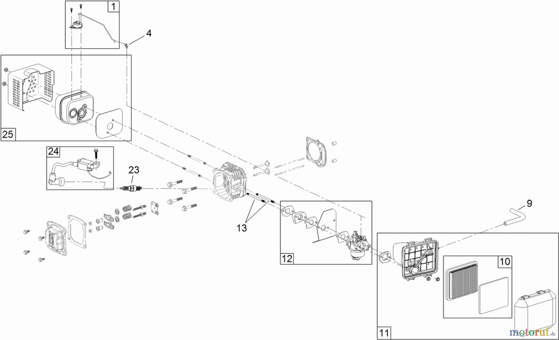 Toro Neu Mowers, Walk-Behind Seite 1 20381 - Toro Super Recycler Lawn Mower, 2012 (SN 312000001-312999999) ENGINE ASSEMBLY NO. 3