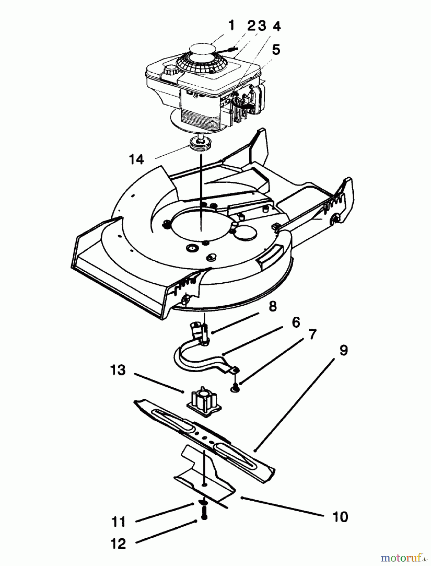 Toro Neu Mowers, Walk-Behind Seite 1 20434 - Toro Recycler II, 1994 (4900001-4999999) ENGINE ASSEMBLY