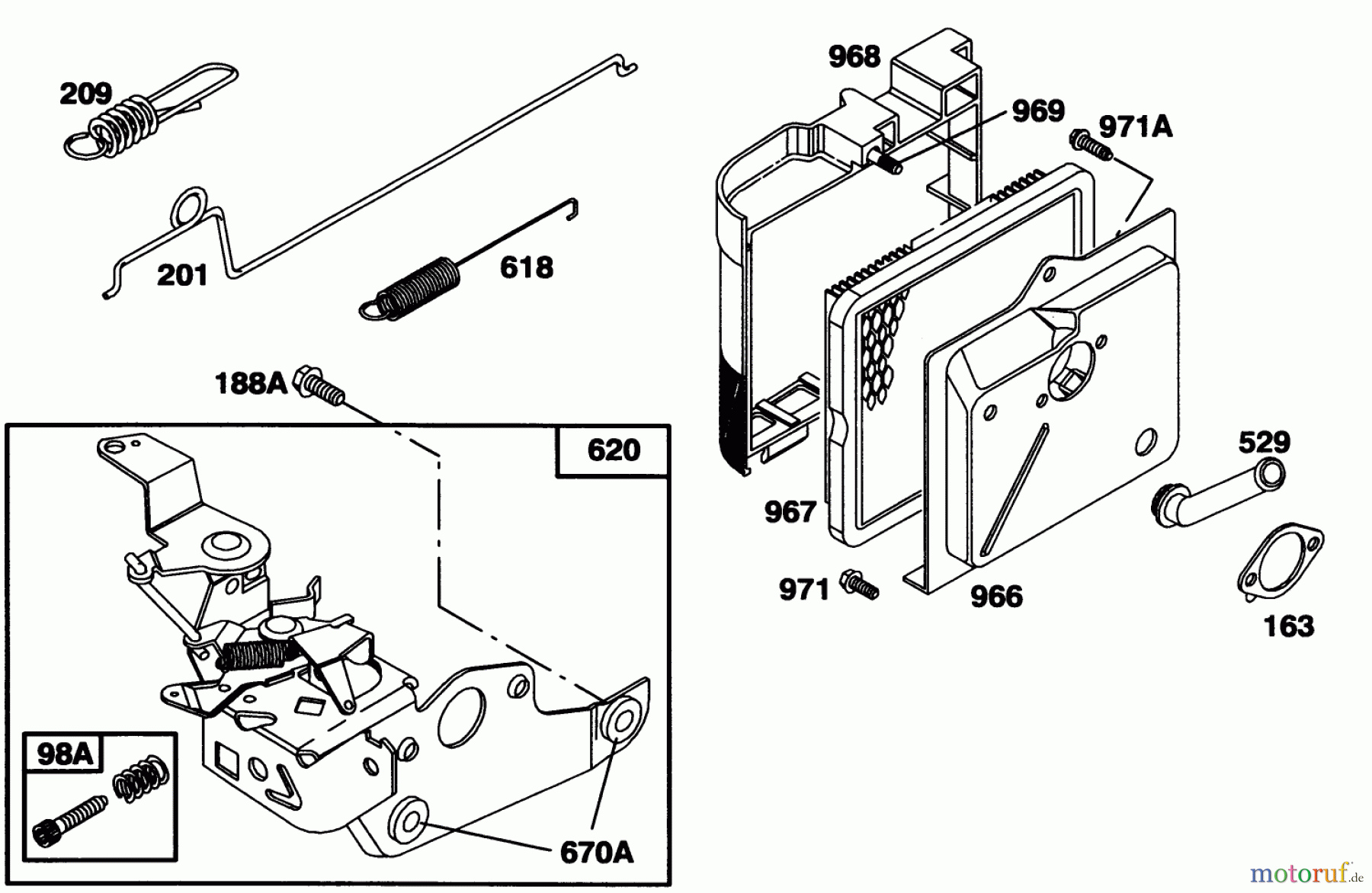 Toro Neu Mowers, Walk-Behind Seite 1 20434 - Toro Recycler II, 1994 (4900001-4999999) ENGINE BRIGGS & STRATTON MODEL 122702-3171-01 #4