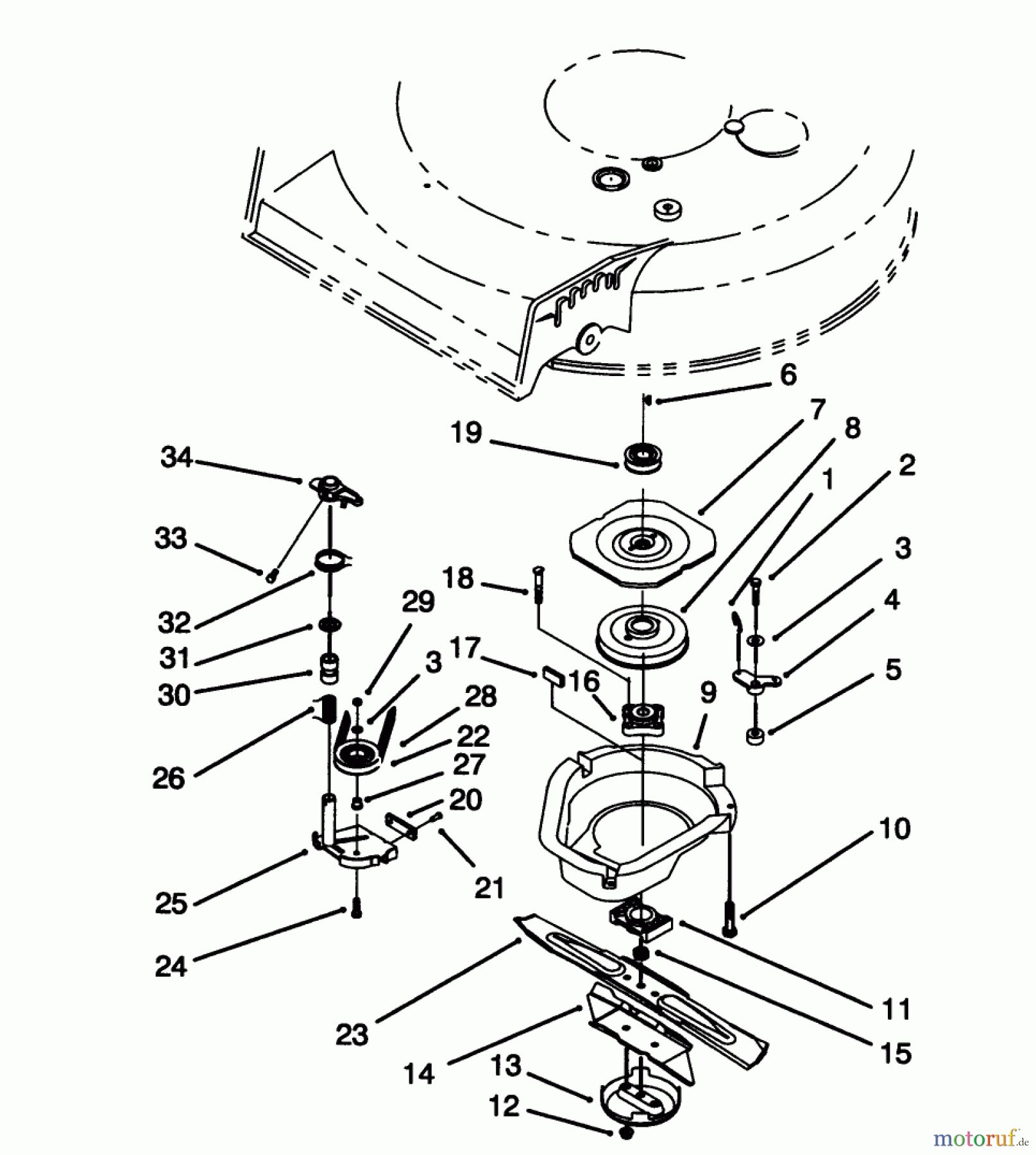  Toro Neu Mowers, Walk-Behind Seite 1 20439 - Toro Lawnmower, 1993 (39000001-39999999) BLADE BRAKE CLUTCH ASSEMBLY
