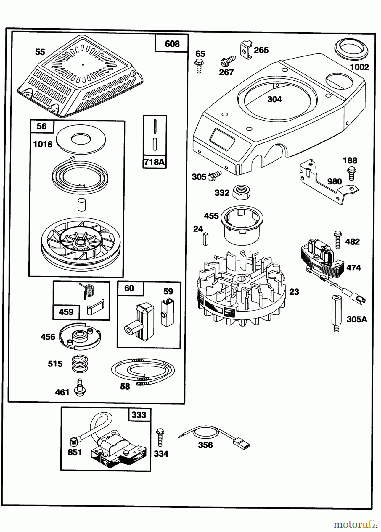 Toro Neu Mowers, Walk-Behind Seite 1 20439 - Toro Lawnmower, 1993 (39000001-39999999) ENGINE GTS-150 #4