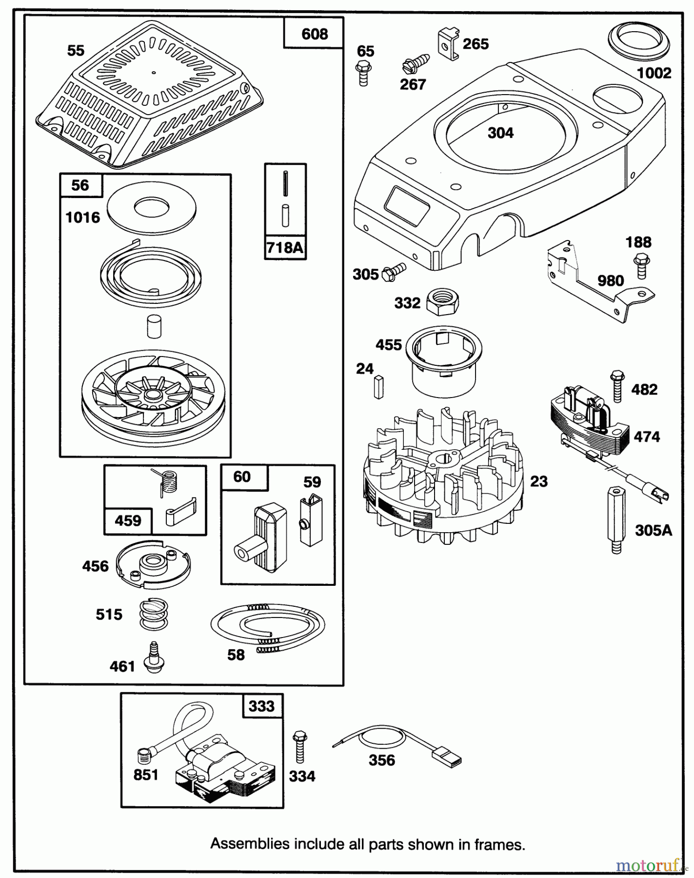Toro Neu Mowers, Walk-Behind Seite 1 20439 - Toro Lawnmower, 1994 (49000001-49999999) ENGINE GTS-150 #4