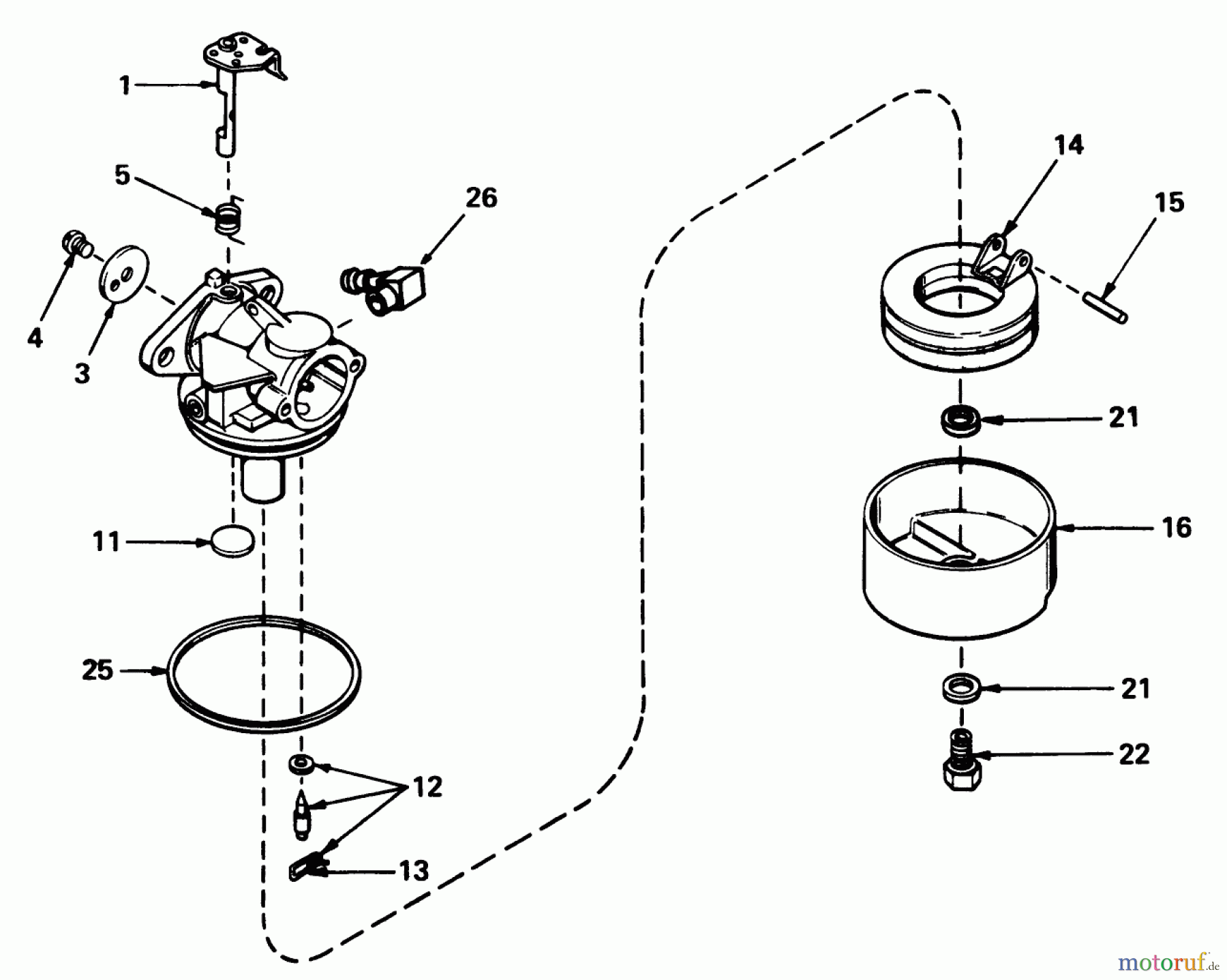  Toro Neu Mowers, Walk-Behind Seite 1 20550 - Toro Lawnmower, 1974 (4000001-4999999) CARBURETOR NO. 631831 (MOWER MODEL NOS. 20440 20550 AND 20660)