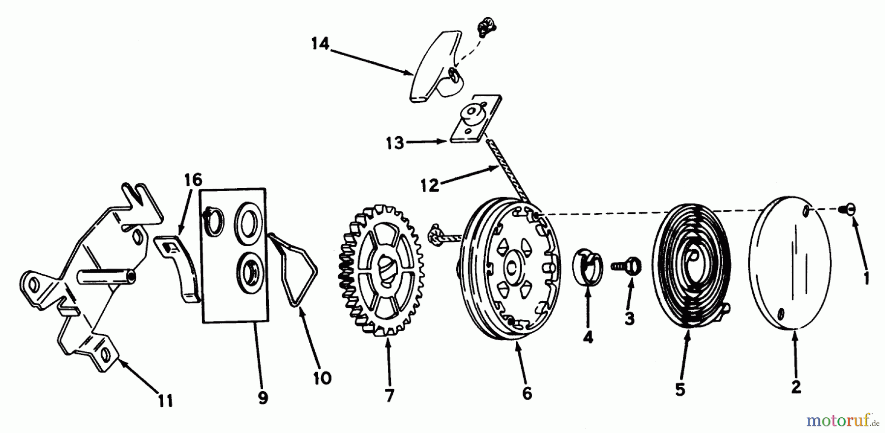  Toro Neu Mowers, Walk-Behind Seite 1 20550 - Toro Lawnmower, 1974 (4000001-4999999) REWIND STARTER NO. 590450A (MOWER MODEL NOS. 20440 AND 20550)