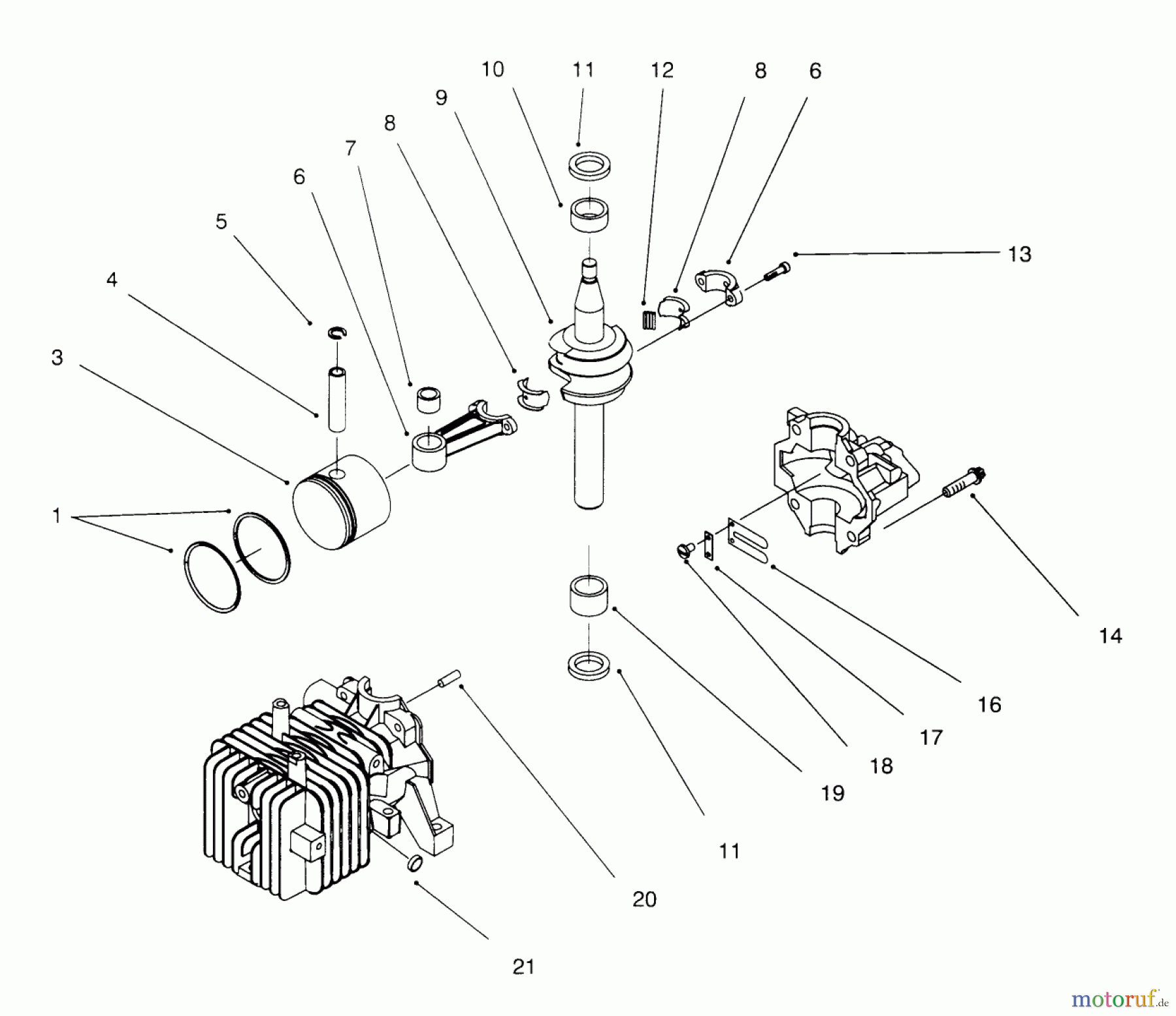 Toro Neu Mowers, Walk-Behind Seite 1 20453 - Toro Lawnmower, 1996 (6900001-6999999) BLOCK ASSEMBLY (MODEL NO. 20441 ONLY)