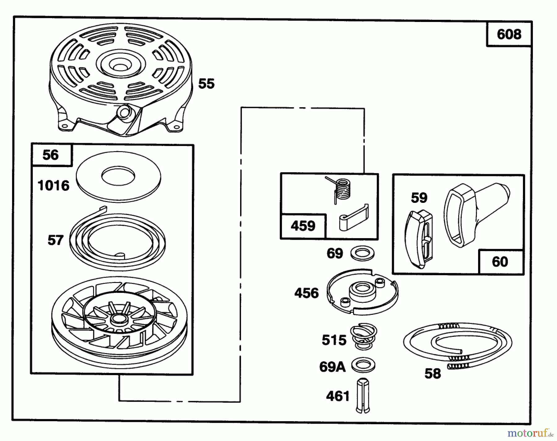  Toro Neu Mowers, Walk-Behind Seite 1 20453 - Toro Lawnmower, 1996 (6900001-6999999) ENGINE BRIGGS & STRATTON MODEL 127802-0640-01 #6
