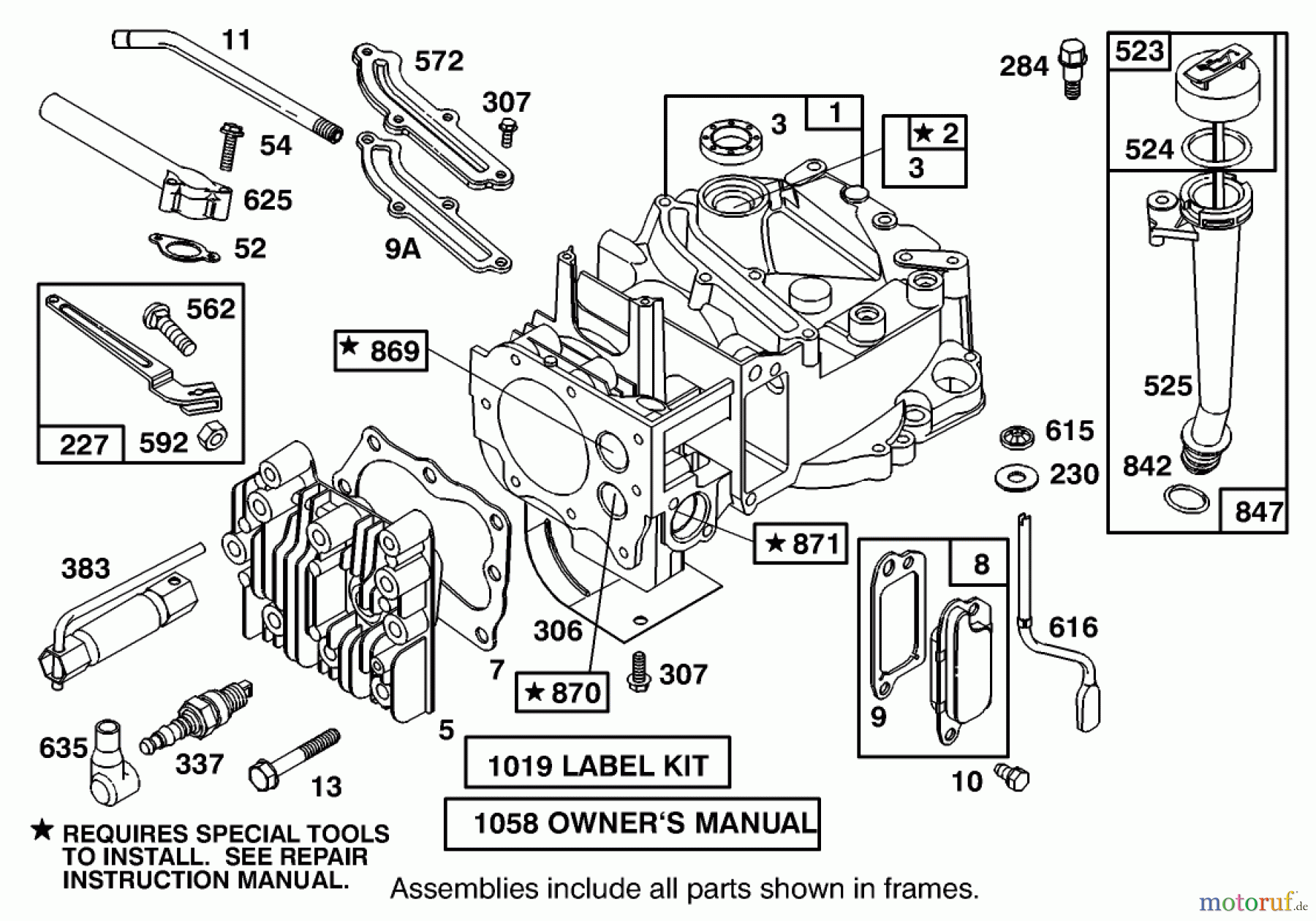  Toro Neu Mowers, Walk-Behind Seite 1 20442 - Toro Lawnmower, 1995 (5900001-5999999) CYLINDER ASSEMBLY BRIGGS AND STRATTON 127802-0640-01