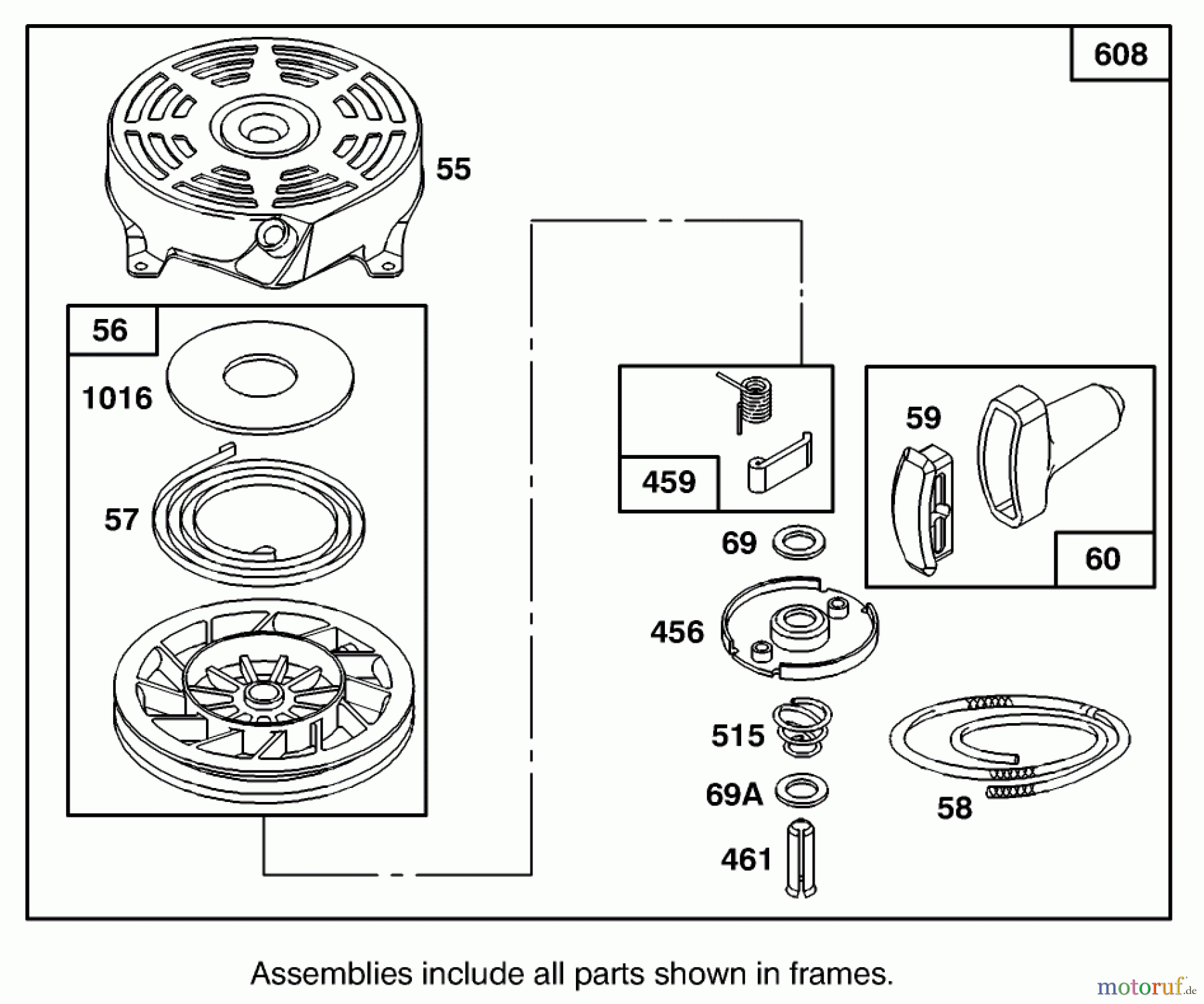 Toro Neu Mowers, Walk-Behind Seite 1 20442 - Toro Lawnmower, 1995 (5900001-5999999) STARTER ASSEMBLY BRIGGS AND STRATTON 127802-0640-01