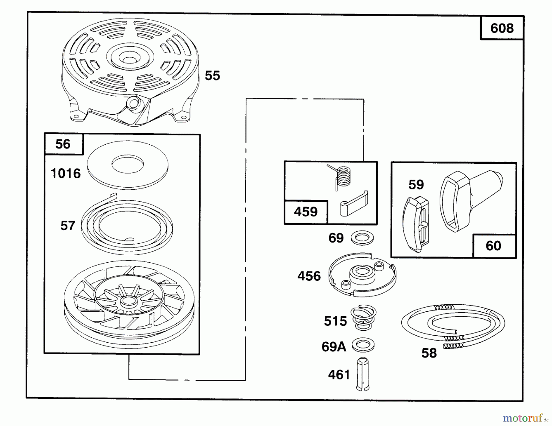  Toro Neu Mowers, Walk-Behind Seite 1 20444 - Toro Lawnmower, 1996 (6900001-6999999) ENGINE BRIGGS & STRATTON MODEL 127802-0640-01 #6