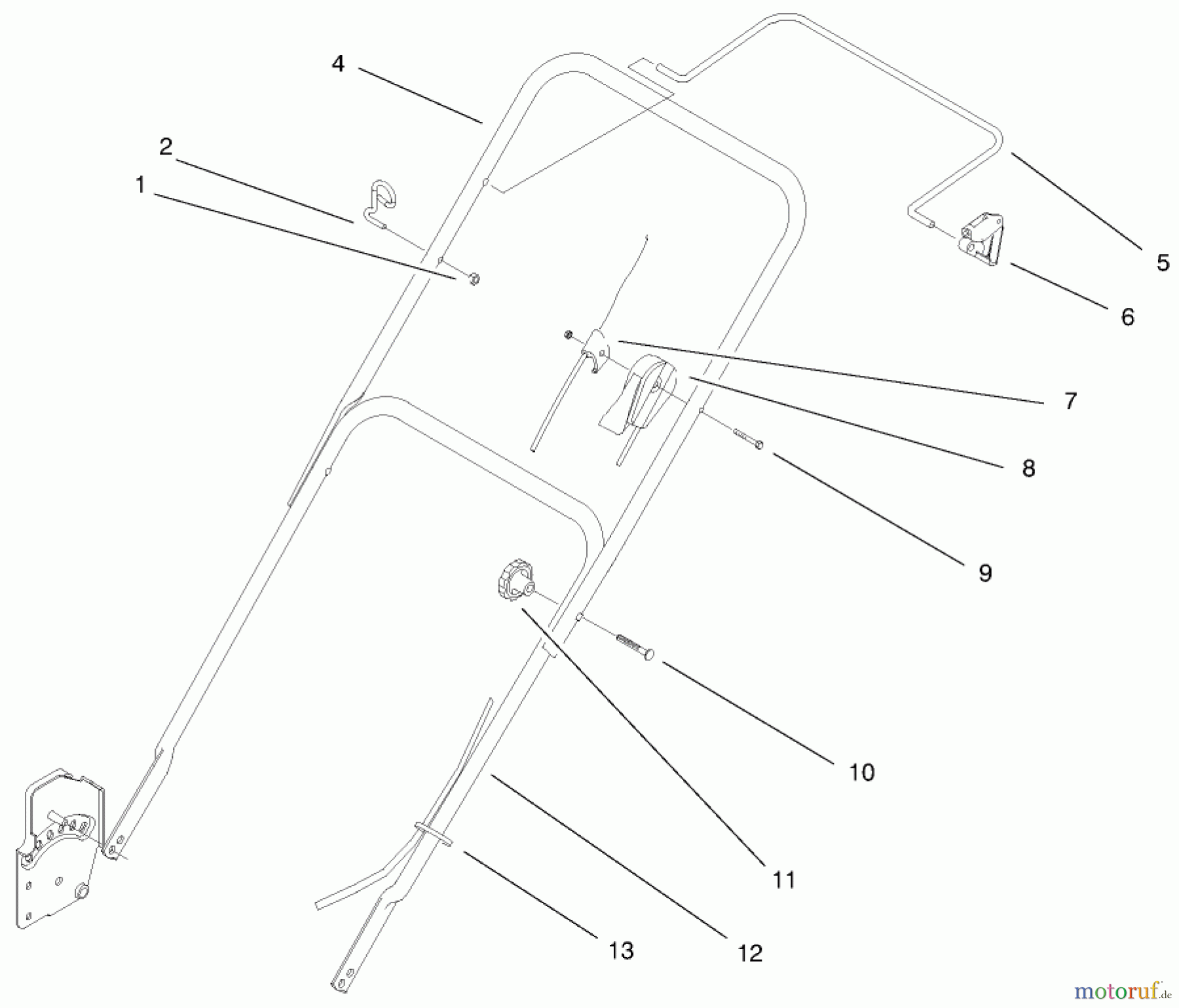  Toro Neu Mowers, Walk-Behind Seite 1 20449 - Toro Lawnmower, 1997 (7900001-7999999) HANDLE ASSEMBLY