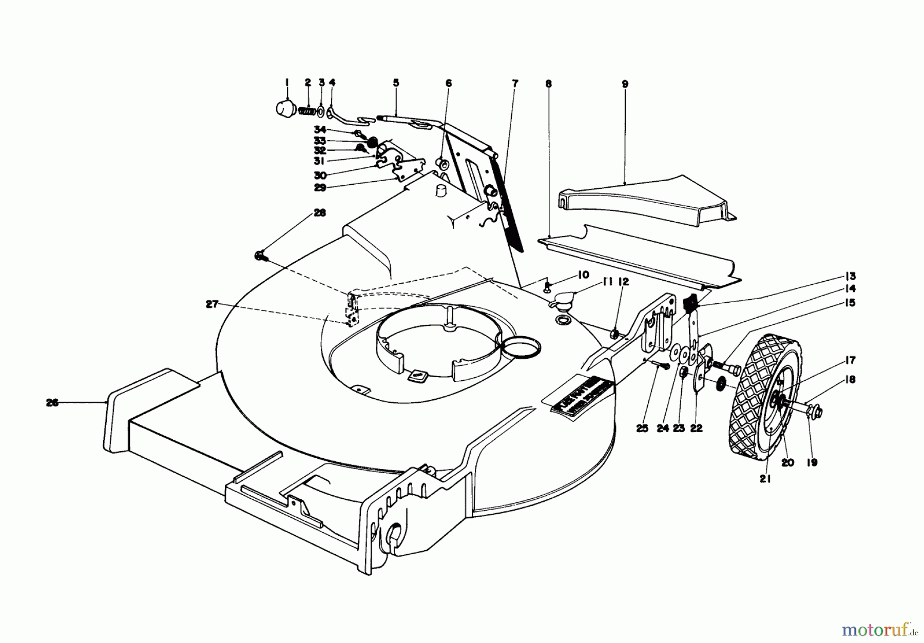 Toro Neu Mowers, Walk-Behind Seite 1 20451 - Toro Lawnmower, 1976 (6000001-6999999) HOUSING ASSEMBLY
