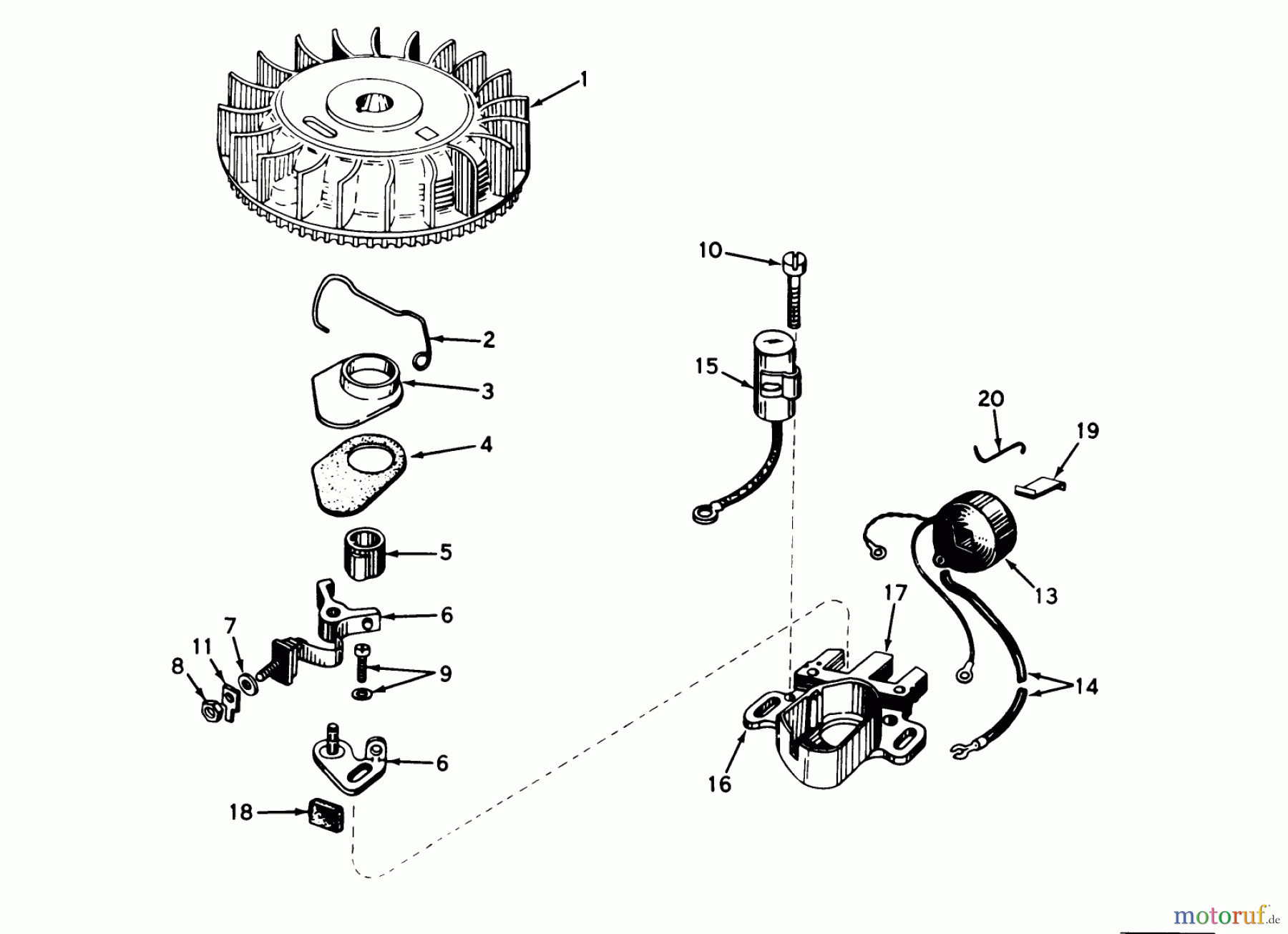  Toro Neu Mowers, Walk-Behind Seite 1 20456 - Toro Lawnmower, 1976 (6000001-6999999) MAGNETO NO. 610755