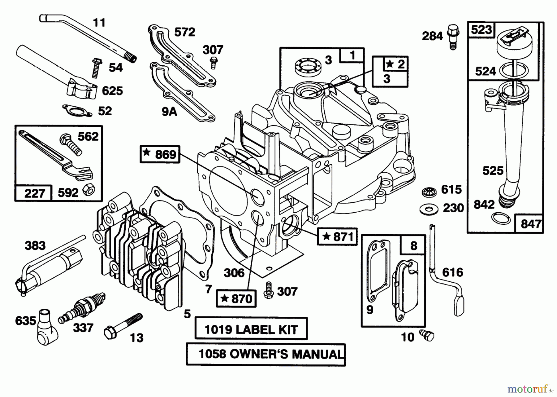 Toro Neu Mowers, Walk-Behind Seite 1 20462 - Toro Super Recycler Lawnmower, 1996 (6900001-6999999) ENGINE BRIGGS & STRATTON MODEL 128802-0615-01 #1