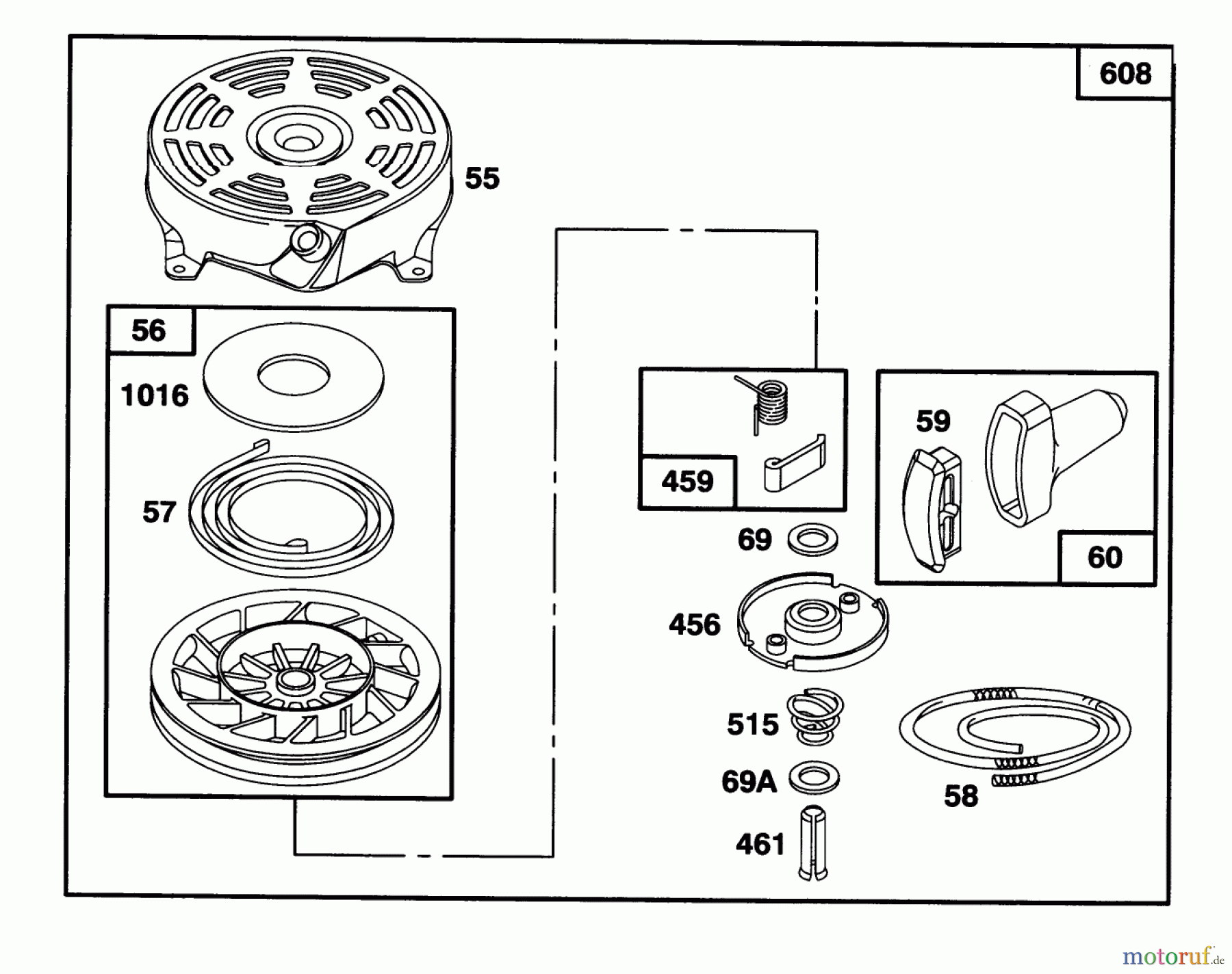 Toro Neu Mowers, Walk-Behind Seite 1 20463 - Toro Super Recycler Lawnmower, 1996 (6900001-6999999) ENGINE BRIGGS & STRATTON MODEL 128807-0658-01 #6