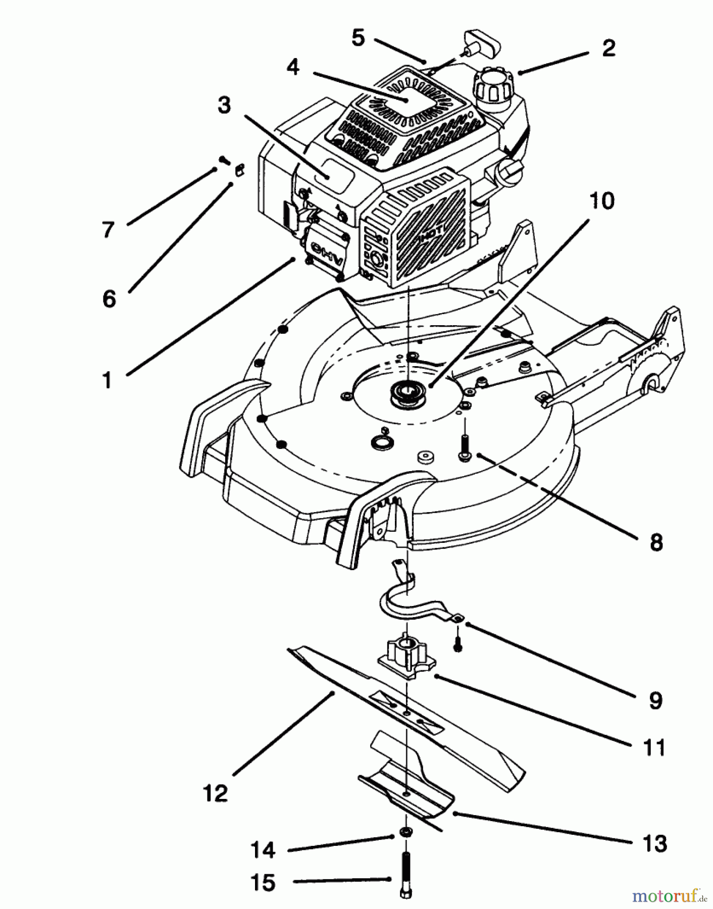  Toro Neu Mowers, Walk-Behind Seite 1 20464 - Toro Super Recycler Lawnmower, 1995 (5900001-5999999) ENGINE ASSEMBLY