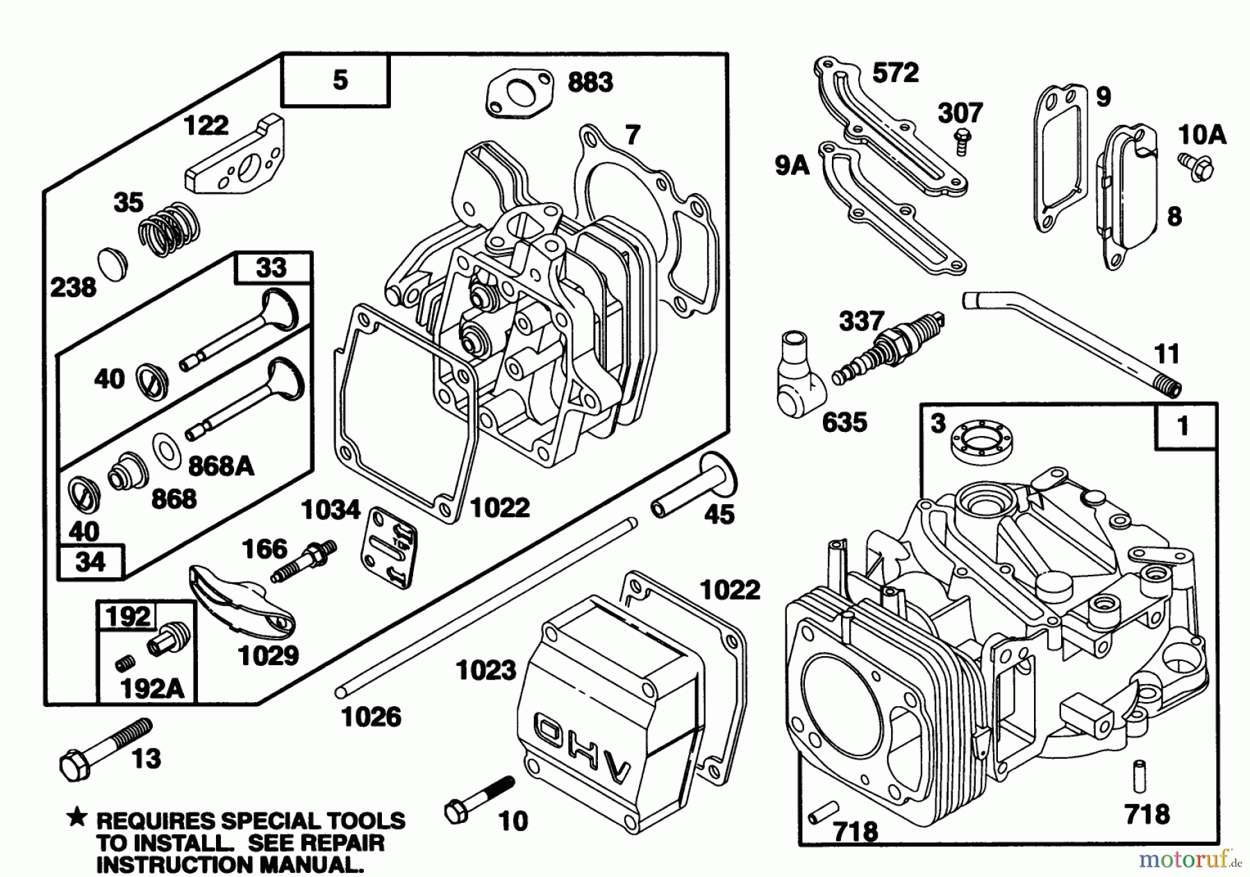 Toro Neu Mowers, Walk-Behind Seite 1 20465 - Toro Super Recycler Lawnmower, 1995 (5900001-5999999) ENGINE GTS 150 (MODEL NO. 20465 ONLY)(MODEL NO. 97772-0310-A2) #1