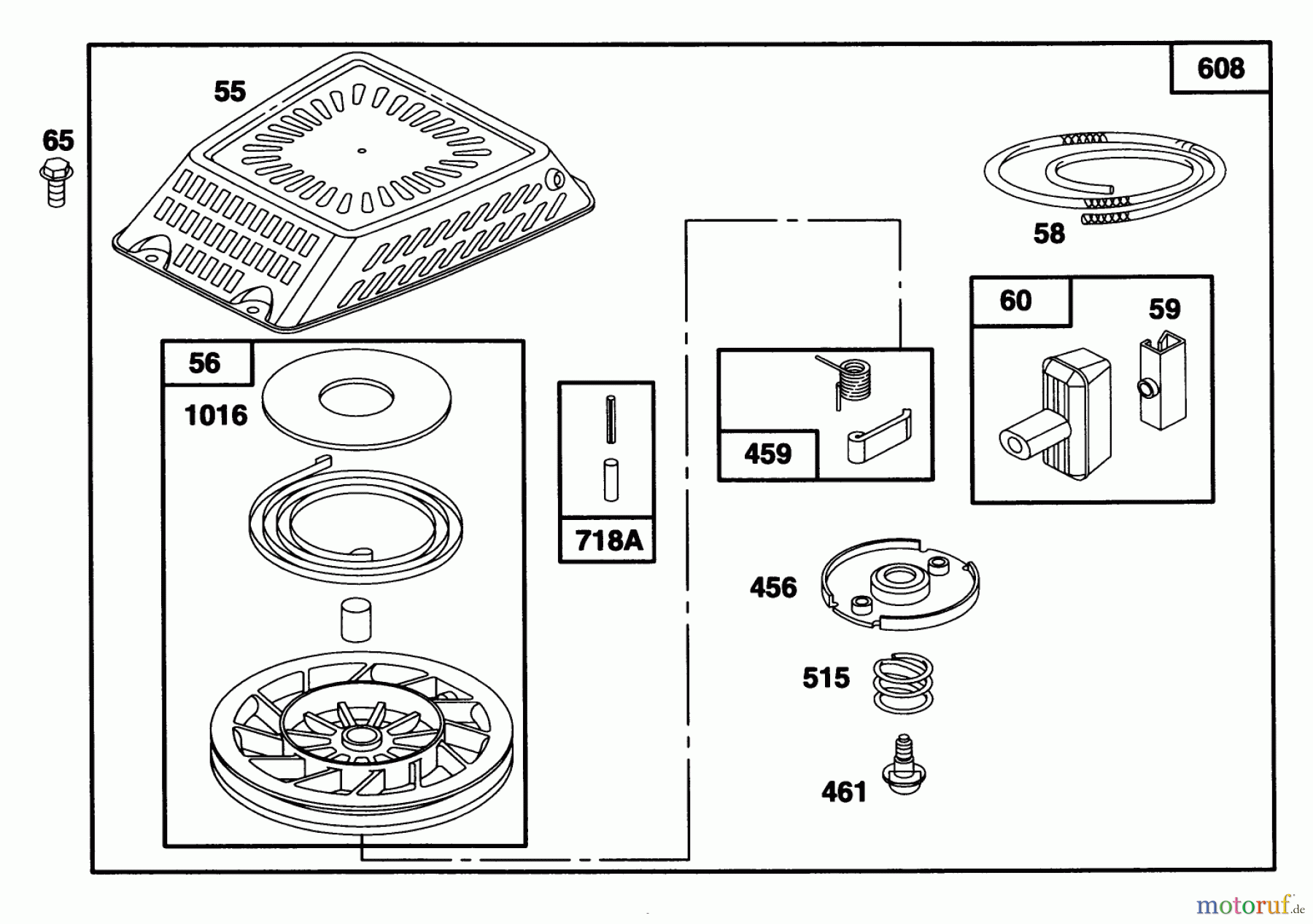  Toro Neu Mowers, Walk-Behind Seite 1 20466 - Toro Super Recycler Lawnmower, 1995 (5900001-5999999) ENGINE GTS 150 (MODEL NO. 20465 ONLY)(MODEL NO. 97772-0310-A2) #5