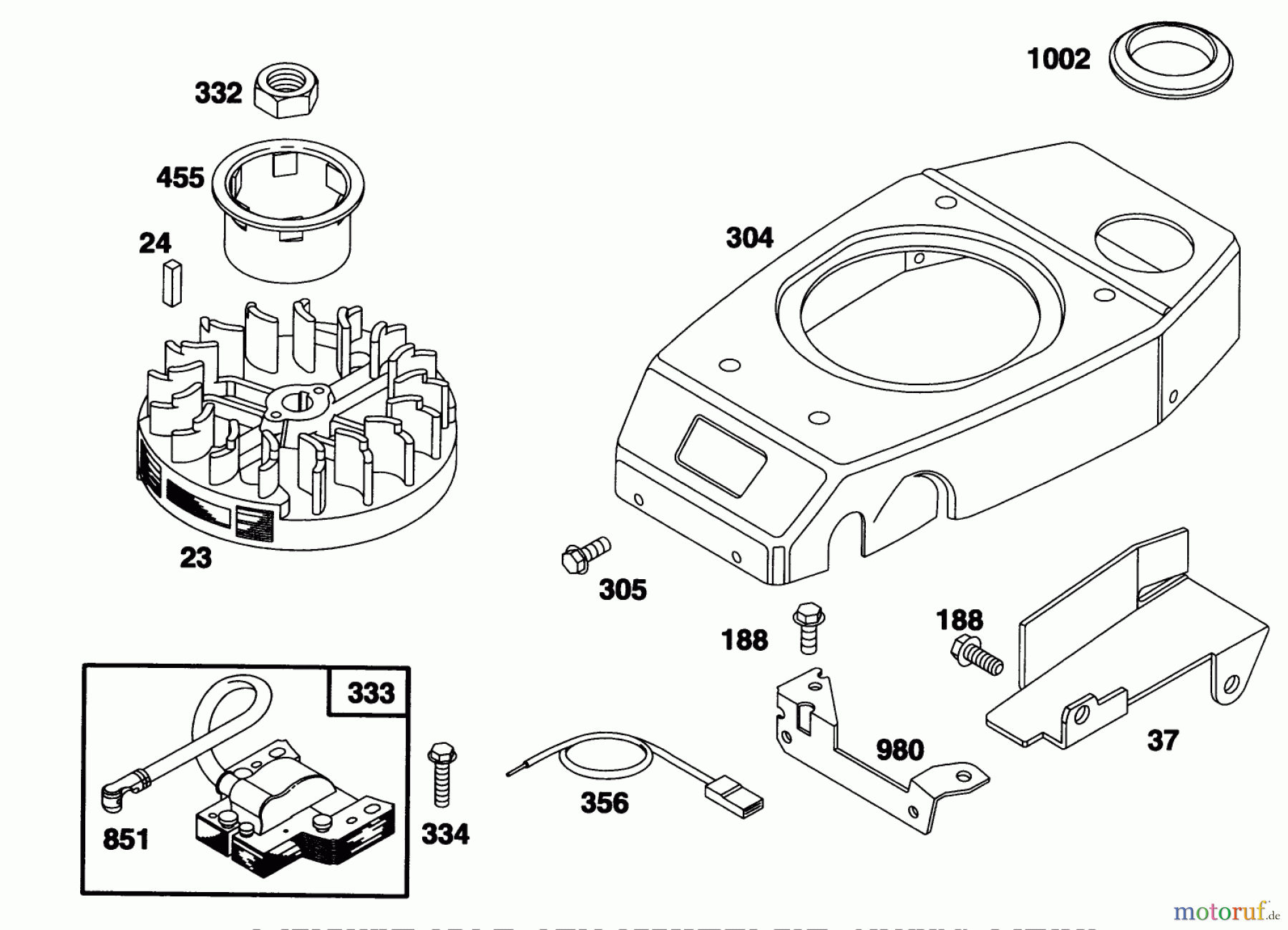 Toro Neu Mowers, Walk-Behind Seite 1 20465 - Toro Super Recycler Lawnmower, 1995 (5900001-5999999) ENGINE GTS 150 (MODEL NO. 20465 ONLY)(MODEL NO. 97772-0310-A2) #6