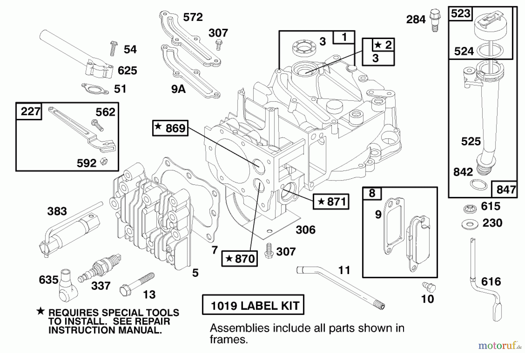 Toro Neu Mowers, Walk-Behind Seite 1 20469 - Toro Super Recycler Lawnmower, 1997 (7900001-7999999) ENGINE BRIGGS & STRATTON MODEL 12H802-0658-01 #1