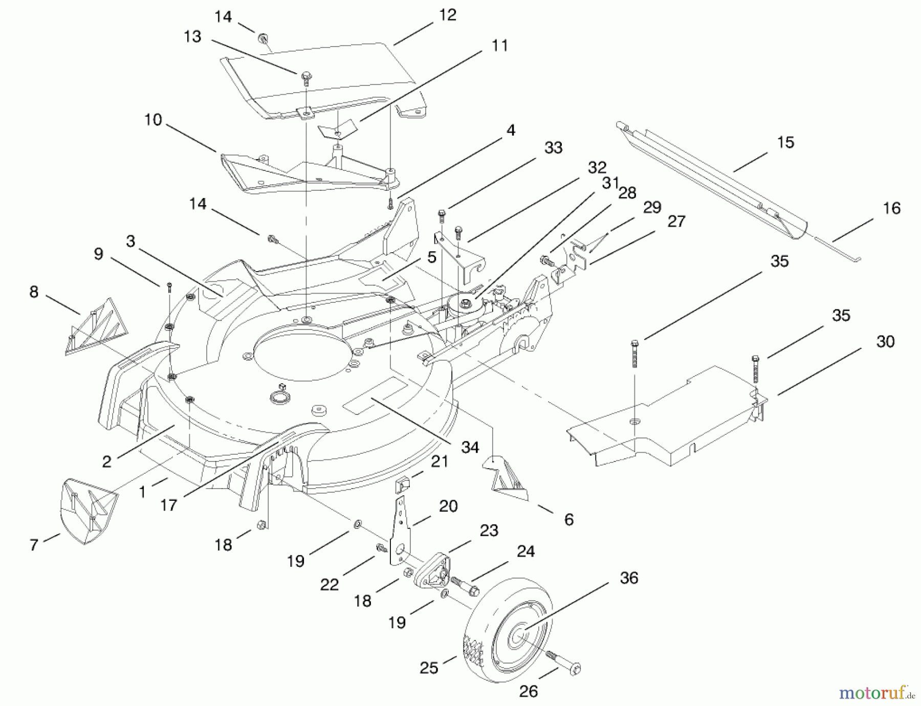 Toro Neu Mowers, Walk-Behind Seite 1 20470 - Toro Super Recycler Lawnmower, 1997 (7900001-7999999) HOUSING ASSEMBLY