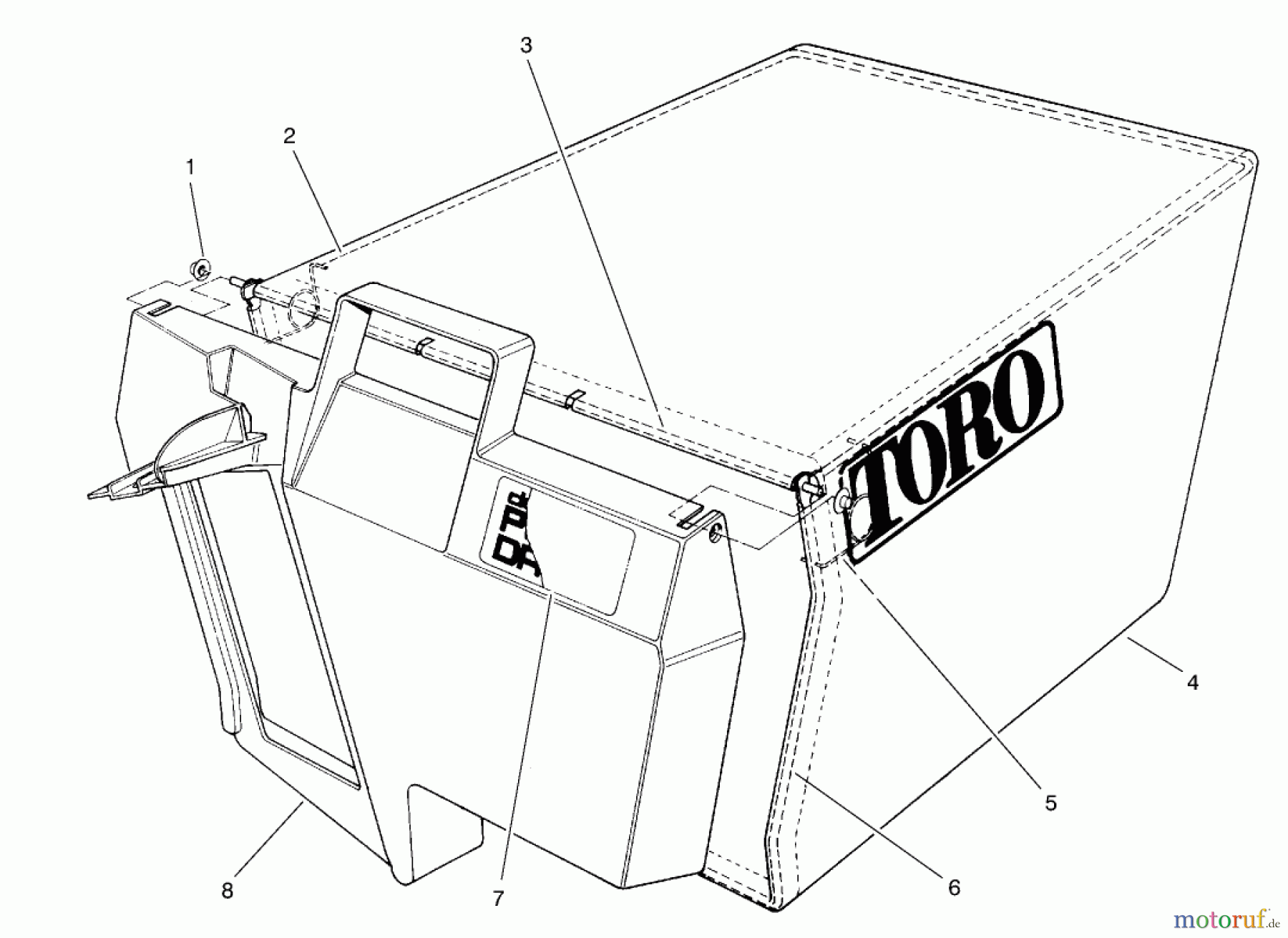 Toro Neu Mowers, Walk-Behind Seite 1 20474 - Toro Super Recycler Lawnmower, 1996 (6900001-6999999) BAG ASSEMBLY PART NO. 11-0189