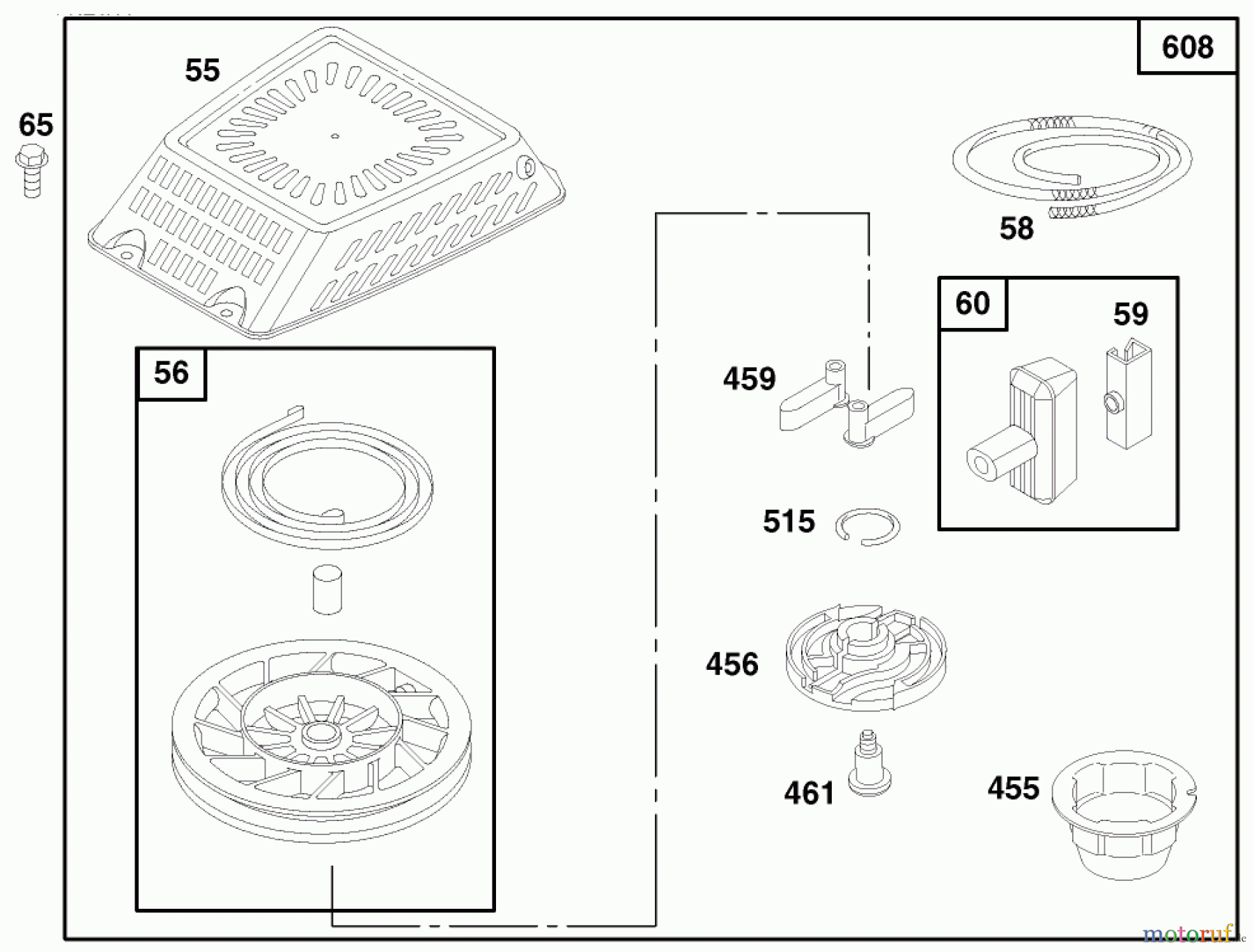 Toro Neu Mowers, Walk-Behind Seite 1 20475 - Toro Lawnmower, 1996 (6900001-6999999) ENGINE GTS 150 (MODEL NO. 20476 ONLY) #6
