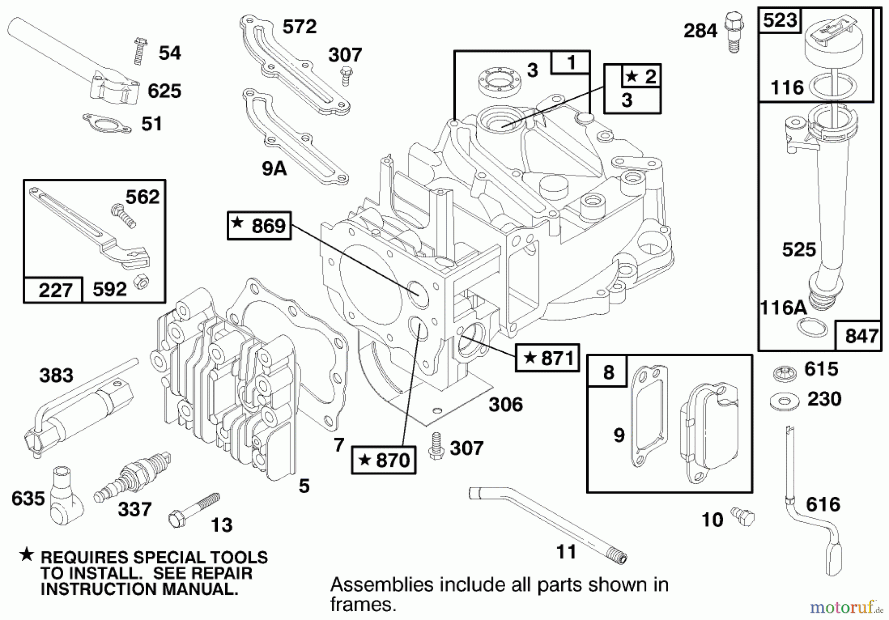 Toro Neu Mowers, Walk-Behind Seite 1 20493 (SR-21P) - Toro Super Recycler Mower, SR-21P, 1998 (8900001-8999999) ENGINE BRIGGS & STRATTON MODEL 12H802-1758-E1 #1