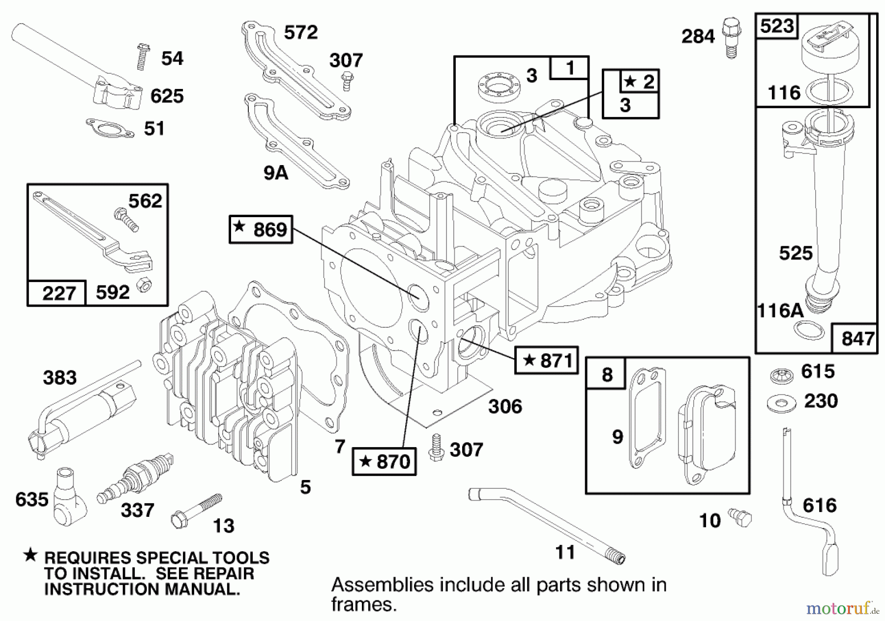  Toro Neu Mowers, Walk-Behind Seite 1 20494 (SR-21S) - Toro Super Recycler Mower, SR-21S, 1998 (8900001-8999999) ENGINE BRIGGS & STRATTON MODEL 12H802-1758-E1 #1