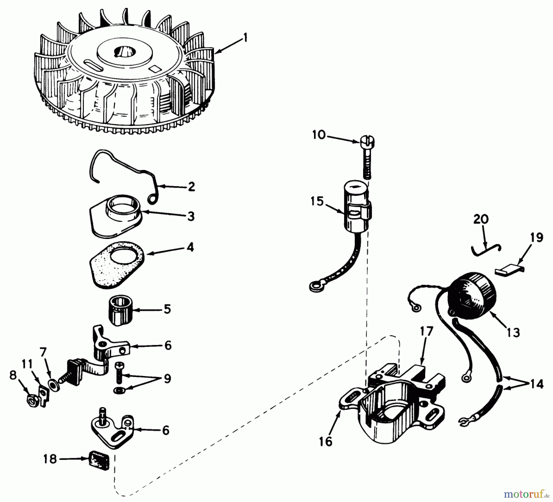 Toro Neu Mowers, Walk-Behind Seite 1 20696 - Toro Lawnmower, 1976 (6000001-7999999) MAGNETO NO. 610755