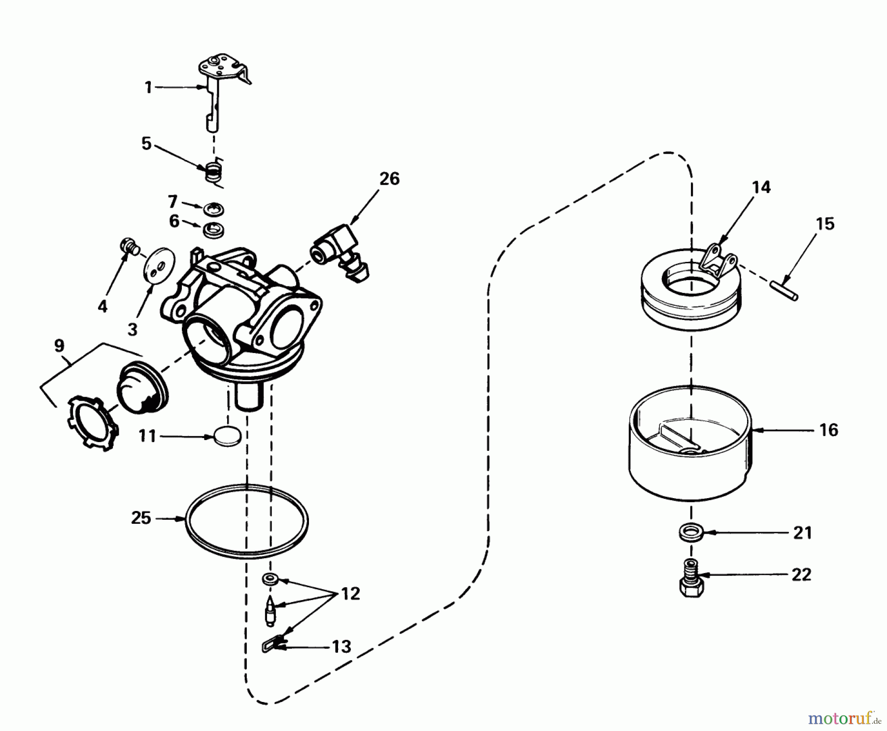  Toro Neu Mowers, Walk-Behind Seite 1 20511 - Toro Lawnmower, 1989 (9000001-9999999) CARBURETOR NO. 632098