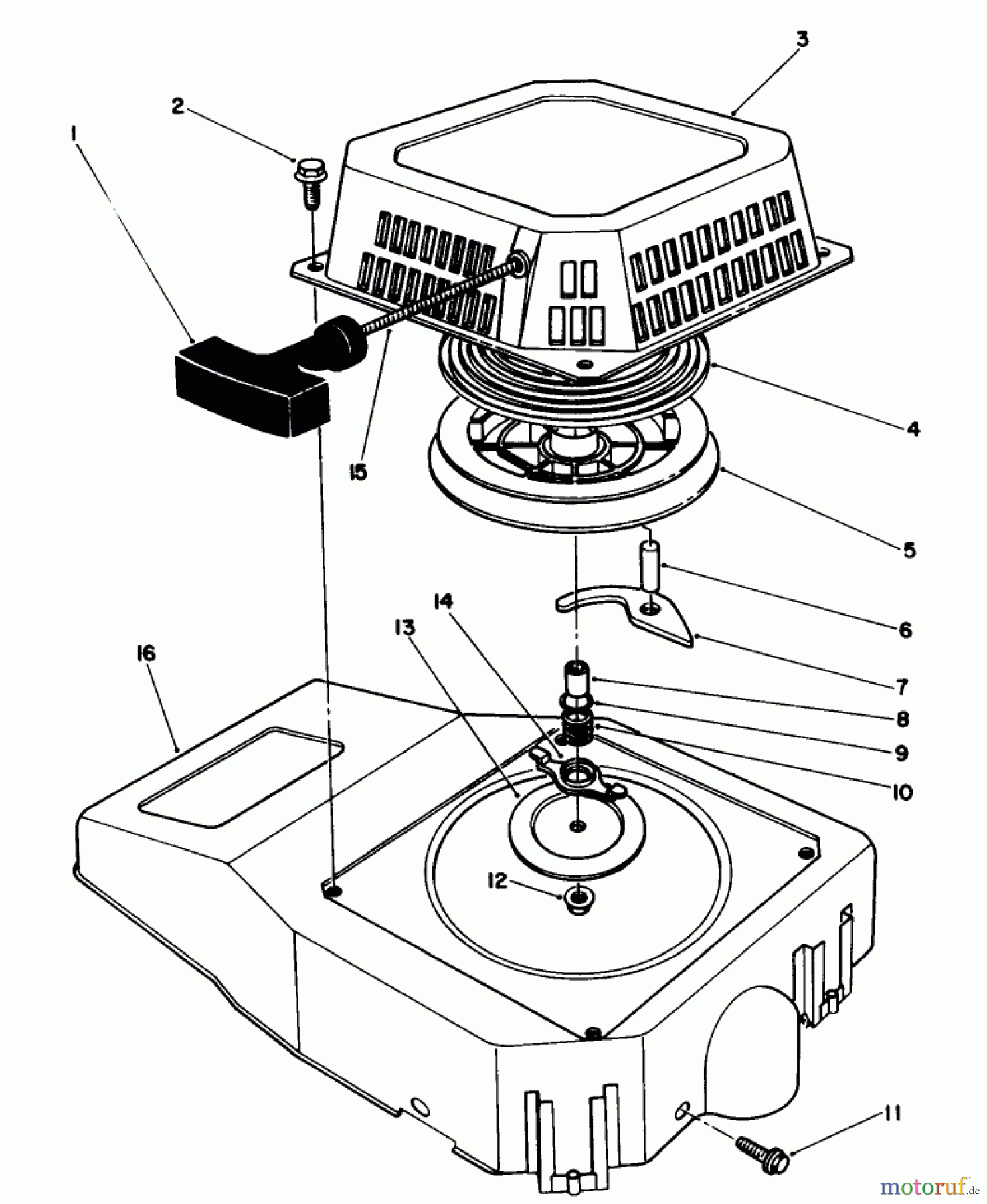 Toro Neu Mowers, Walk-Behind Seite 1 20522C - Toro Lawnmower, 1986 (6000001-6999999) RECOIL ASSEMBLY
