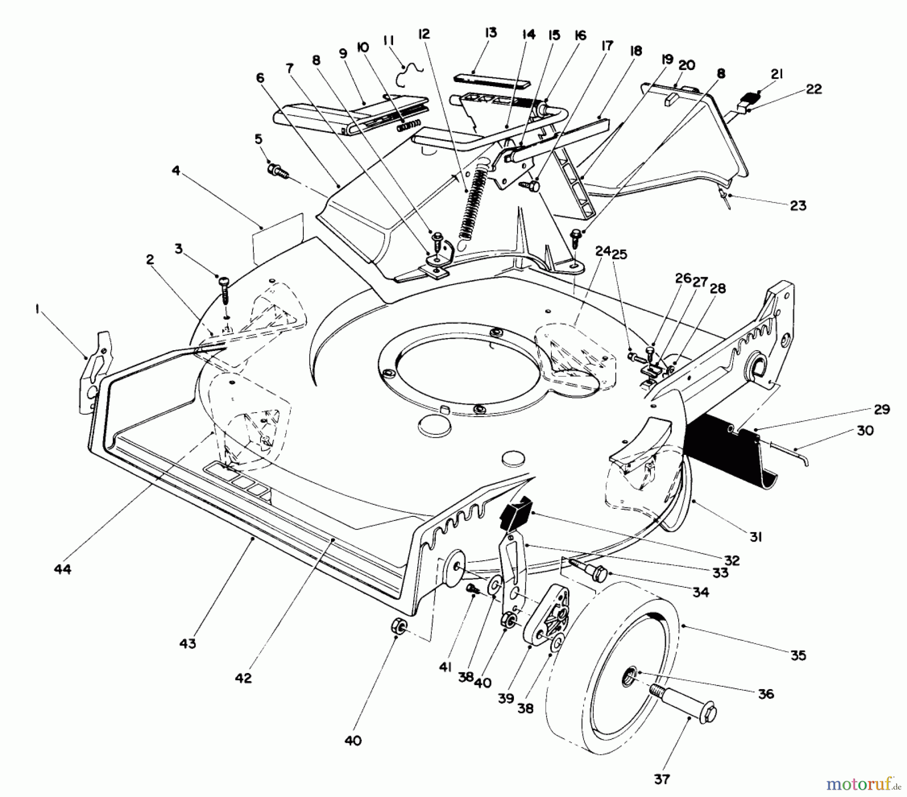  Toro Neu Mowers, Walk-Behind Seite 1 20561 - Toro Lawnmower, 1990 (0000001-0999999) HOUSING ASSEMBLY
