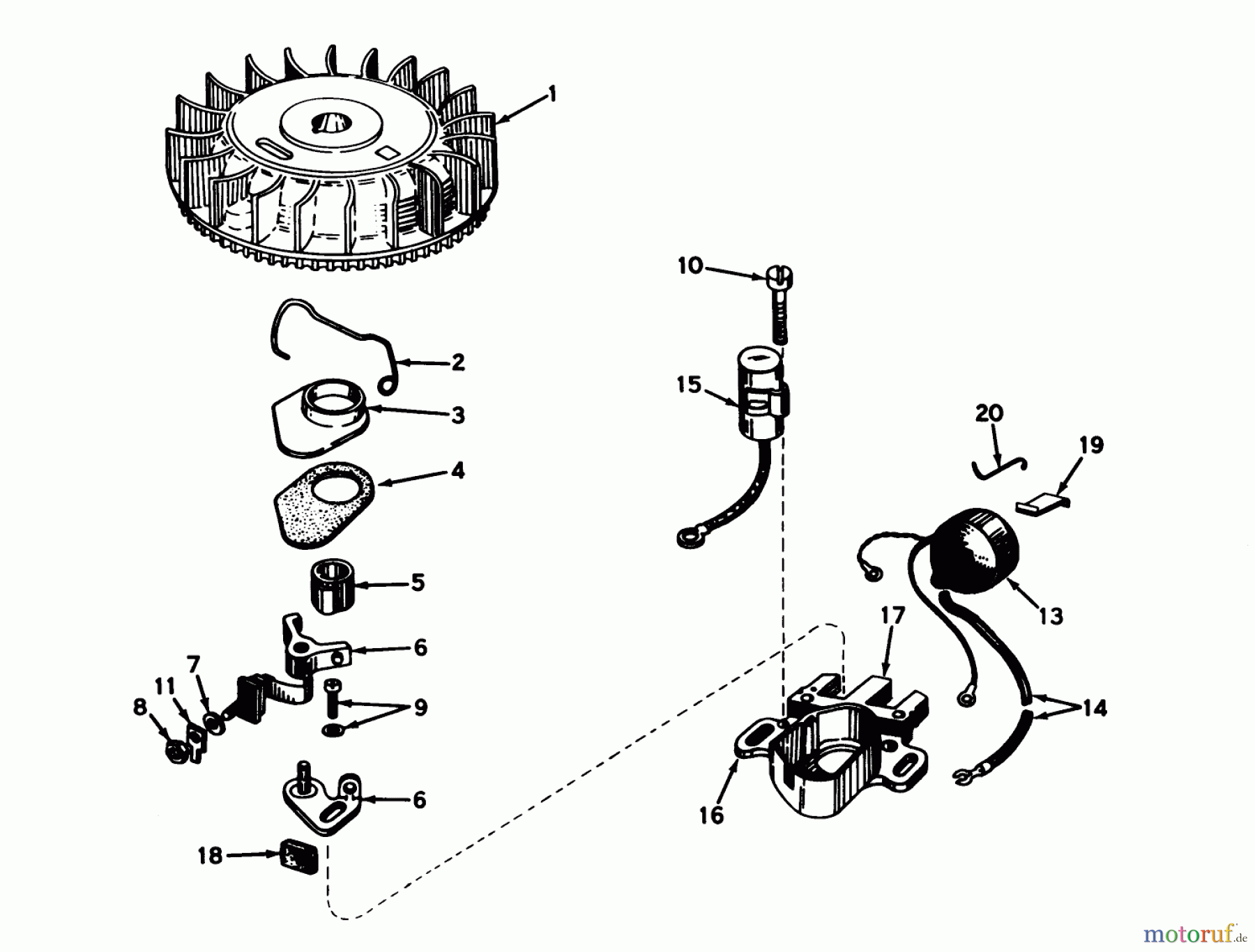 Toro Neu Mowers, Walk-Behind Seite 1 20562 - Toro Lawnmower, 1976 (6000001-6999999) MAGNETO NO. 610793