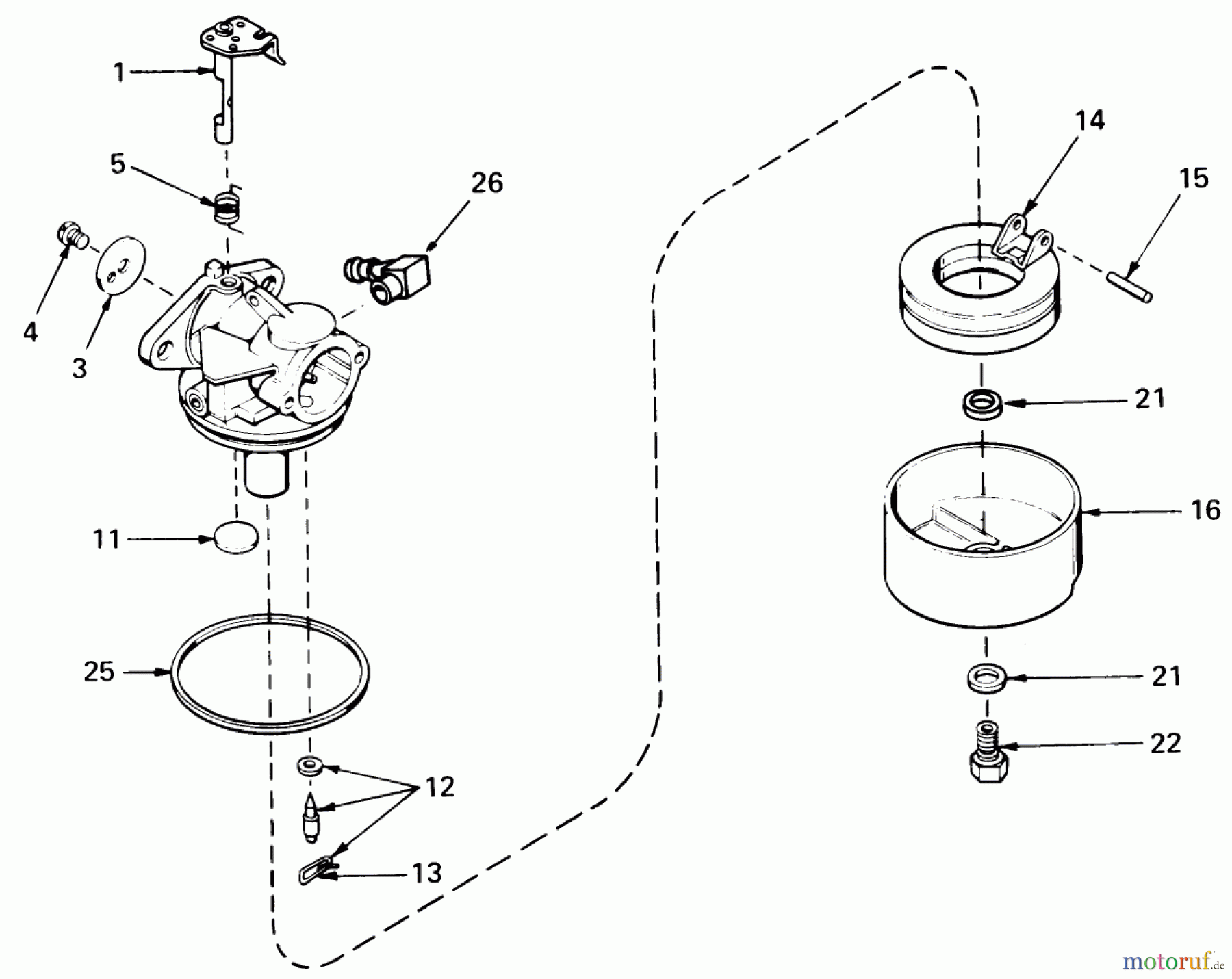  Toro Neu Mowers, Walk-Behind Seite 1 20673 - Toro Lawnmower, 1977 (7000001-7999999) CARBURETOR NO. 631784A (MODELS 20562 AND 20673)