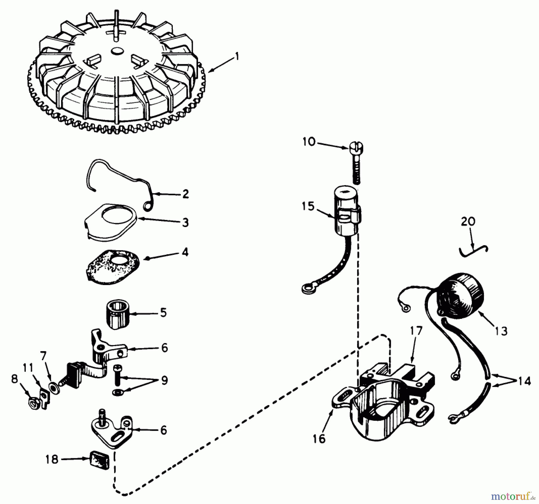  Toro Neu Mowers, Walk-Behind Seite 1 20673 - Toro Lawnmower, 1977 (7000001-7999999) MAGNETO NO. 610772A (MODEL NO. 20673)