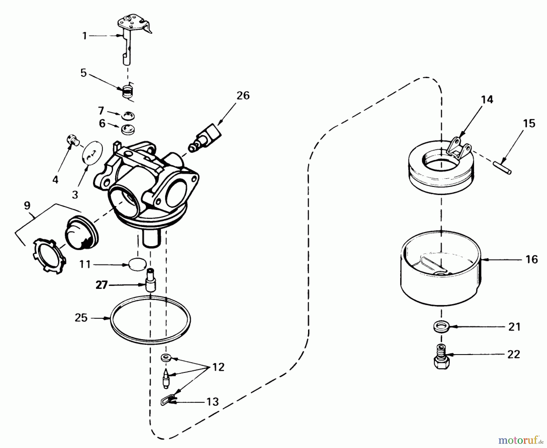 Toro Neu Mowers, Walk-Behind Seite 1 20570 - Toro Lawnmower, 1985 (5000001-5999999) CARBURETOR ASSEMBLY NO. 632050A