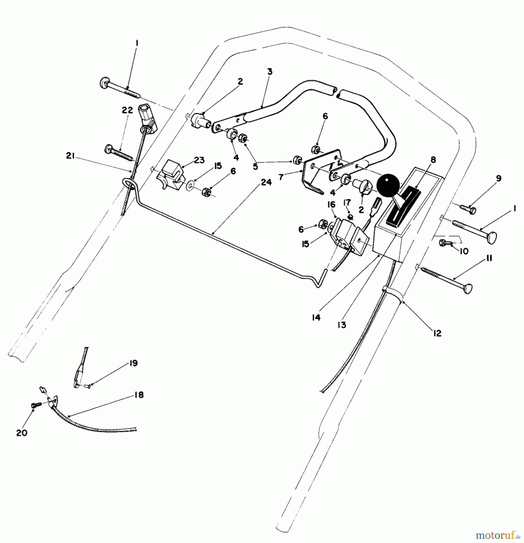  Toro Neu Mowers, Walk-Behind Seite 1 20570 - Toro Lawnmower, 1984 (4000001-4999999) CONTROL ASSEMBLY