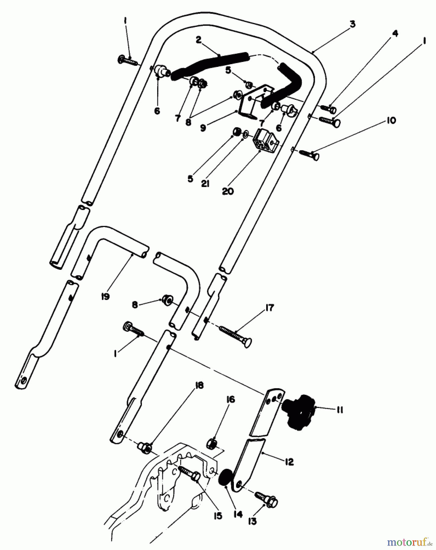 Toro Neu Mowers, Walk-Behind Seite 1 20574 - Toro Lawnmower, 1986 (6000001-6999999) HANDLE ASSEMBLY