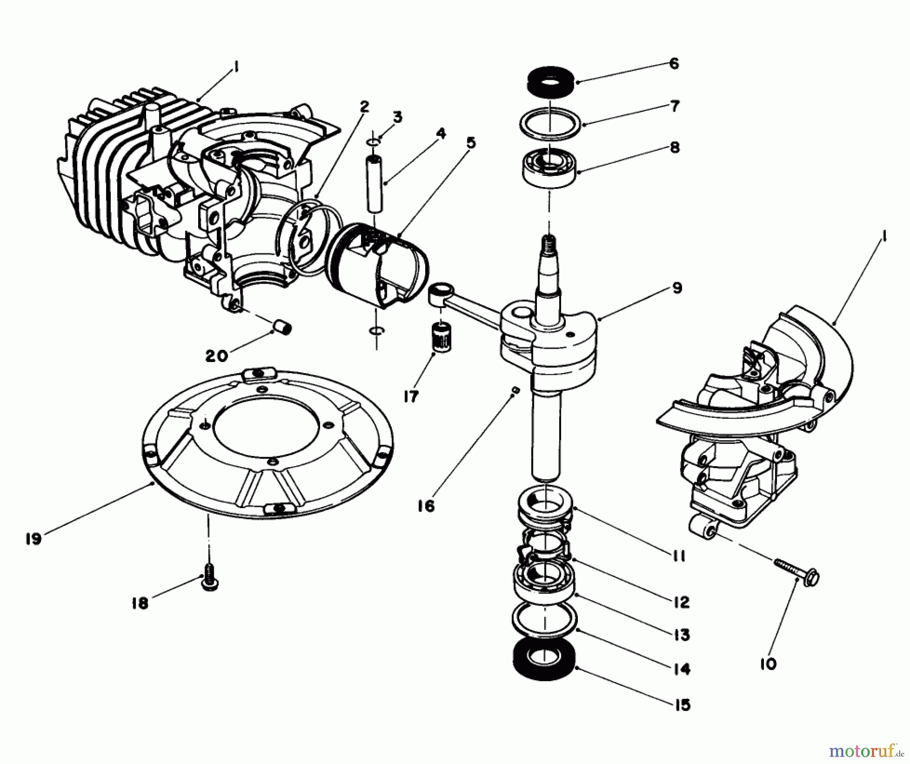 Toro Neu Mowers, Walk-Behind Seite 1 20581 - Toro Lawnmower, 1985 (5000001-5999999) CRANKSHAFT ASSEMBLY