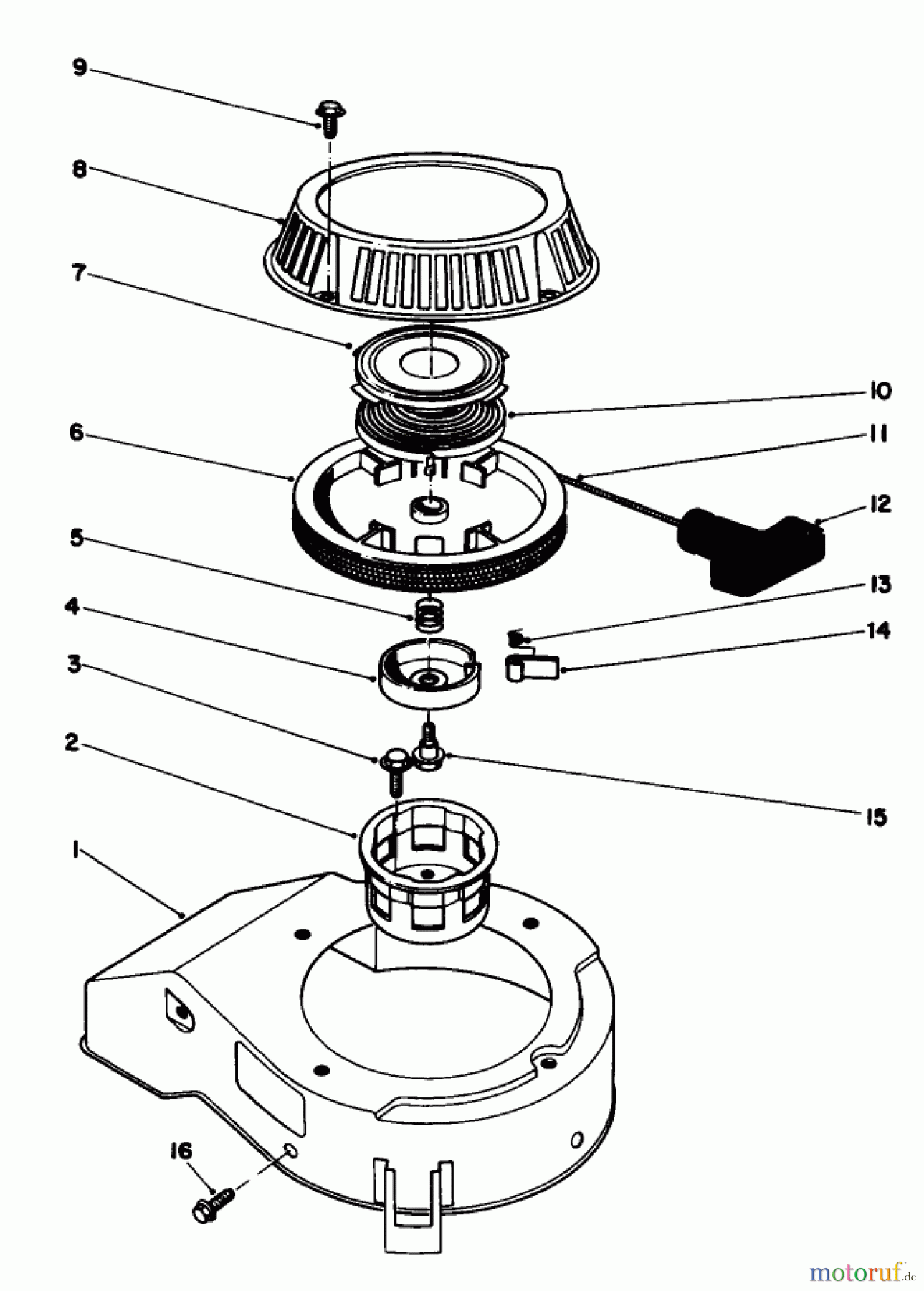 Toro Neu Mowers, Walk-Behind Seite 1 20581 - Toro Lawnmower, 1985 (5000001-5999999) RECOIL ASSEMBLY
