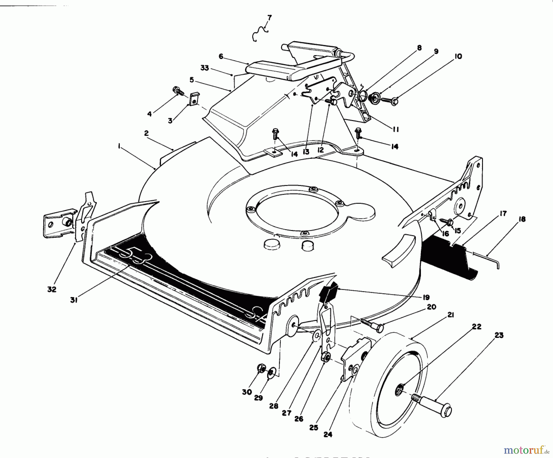 Toro Neu Mowers, Walk-Behind Seite 1 20581C - Toro Lawnmower, 1988 (8000001-8999999) HOUSING ASSEMBLY