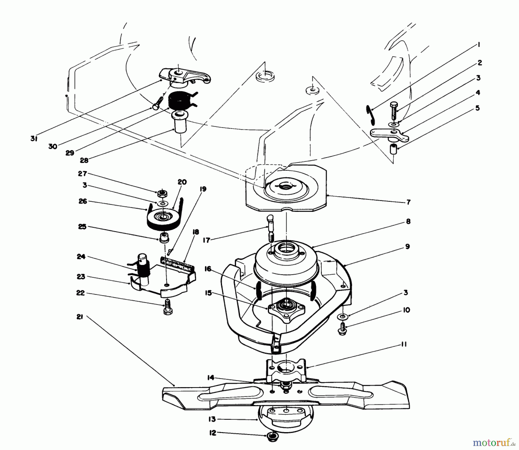 Toro Neu Mowers, Walk-Behind Seite 1 20584 - Toro Lawnmower, 1988 (8000001-8999999) BLADE BRAKE CLUTCH ASSEMBLY