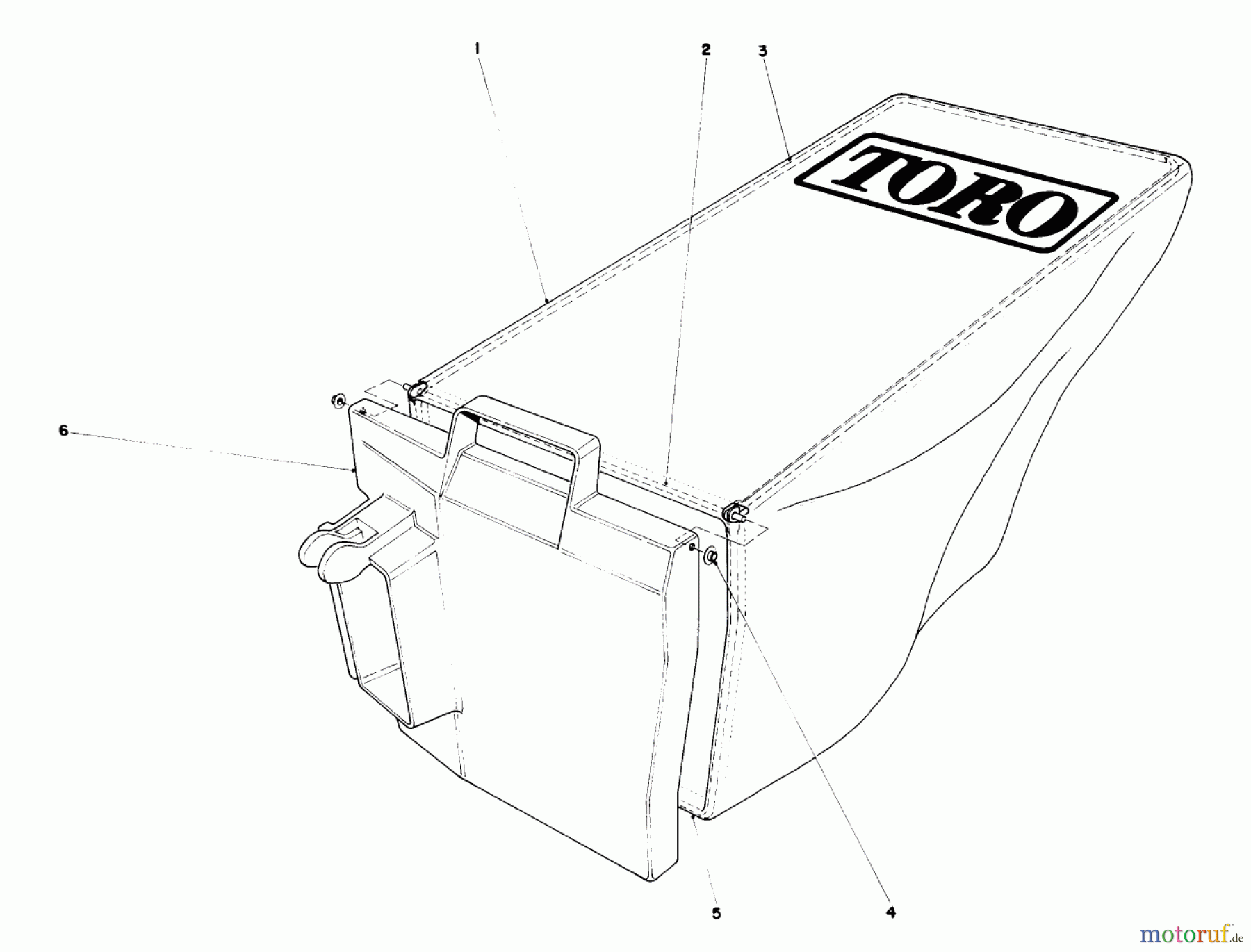  Toro Neu Mowers, Walk-Behind Seite 1 20586 - Toro Lawnmower, 1990 (0000001-0999999) GRASS BAG ASSEMBLY NO. 33-2996