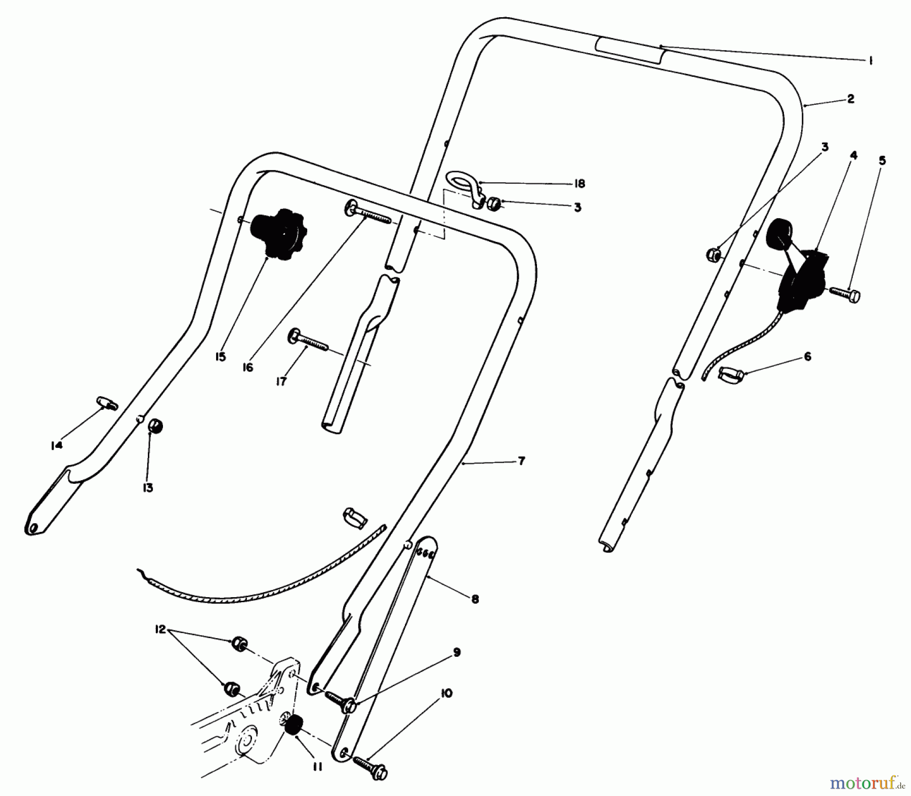  Toro Neu Mowers, Walk-Behind Seite 1 20588 - Toro Lawnmower, 1988 (8000001-8999999) HANDLE ASSEMBLY