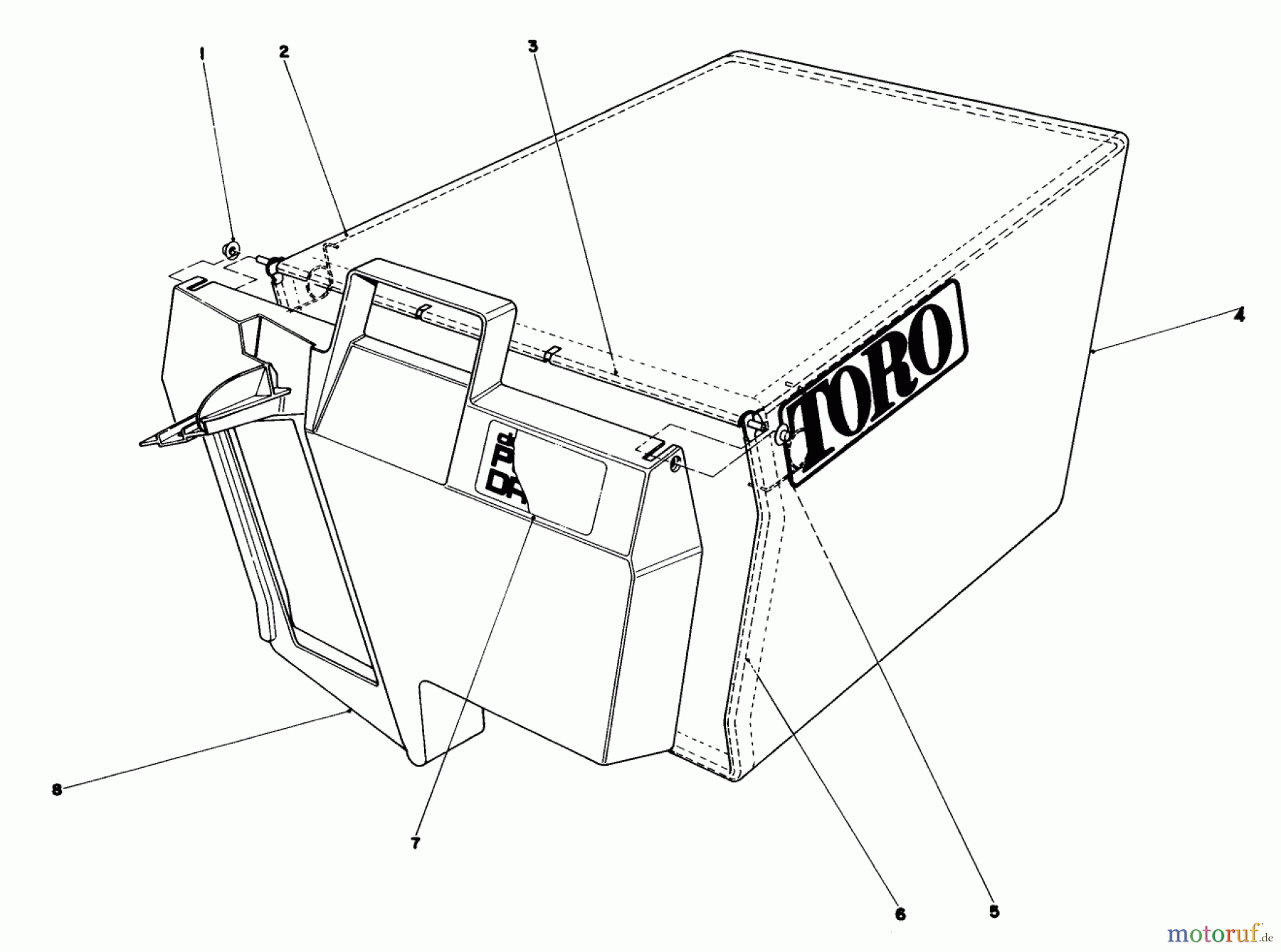 Toro Neu Mowers, Walk-Behind Seite 1 20610 - Toro Lawnmower, 1983 (3000001-3999999) GRASS BAG ASSEMBLY NO. 11-0159