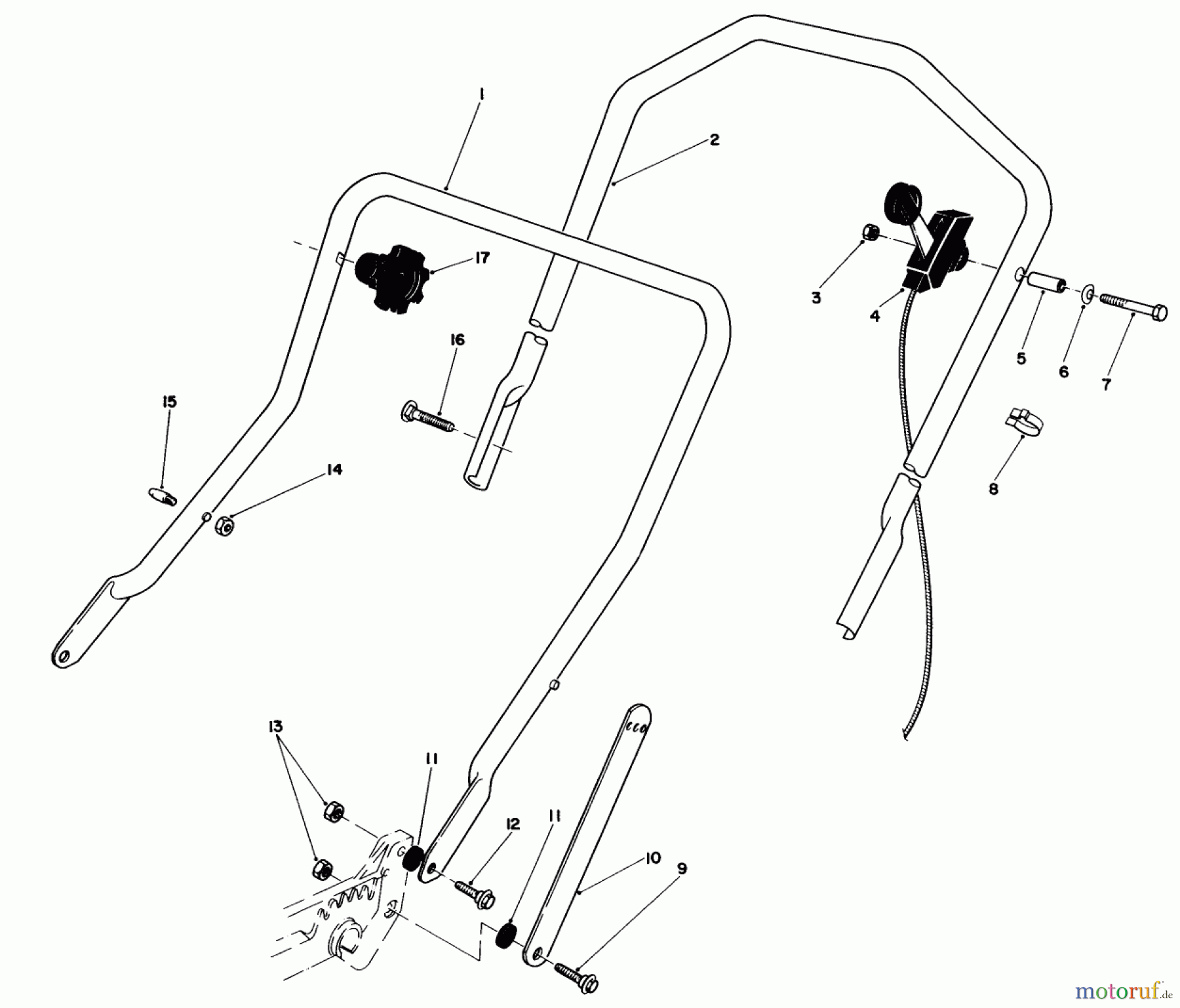  Toro Neu Mowers, Walk-Behind Seite 1 20610 - Toro Lawnmower, 1984 (4000001-4999999) HANDLE ASSEMBLY