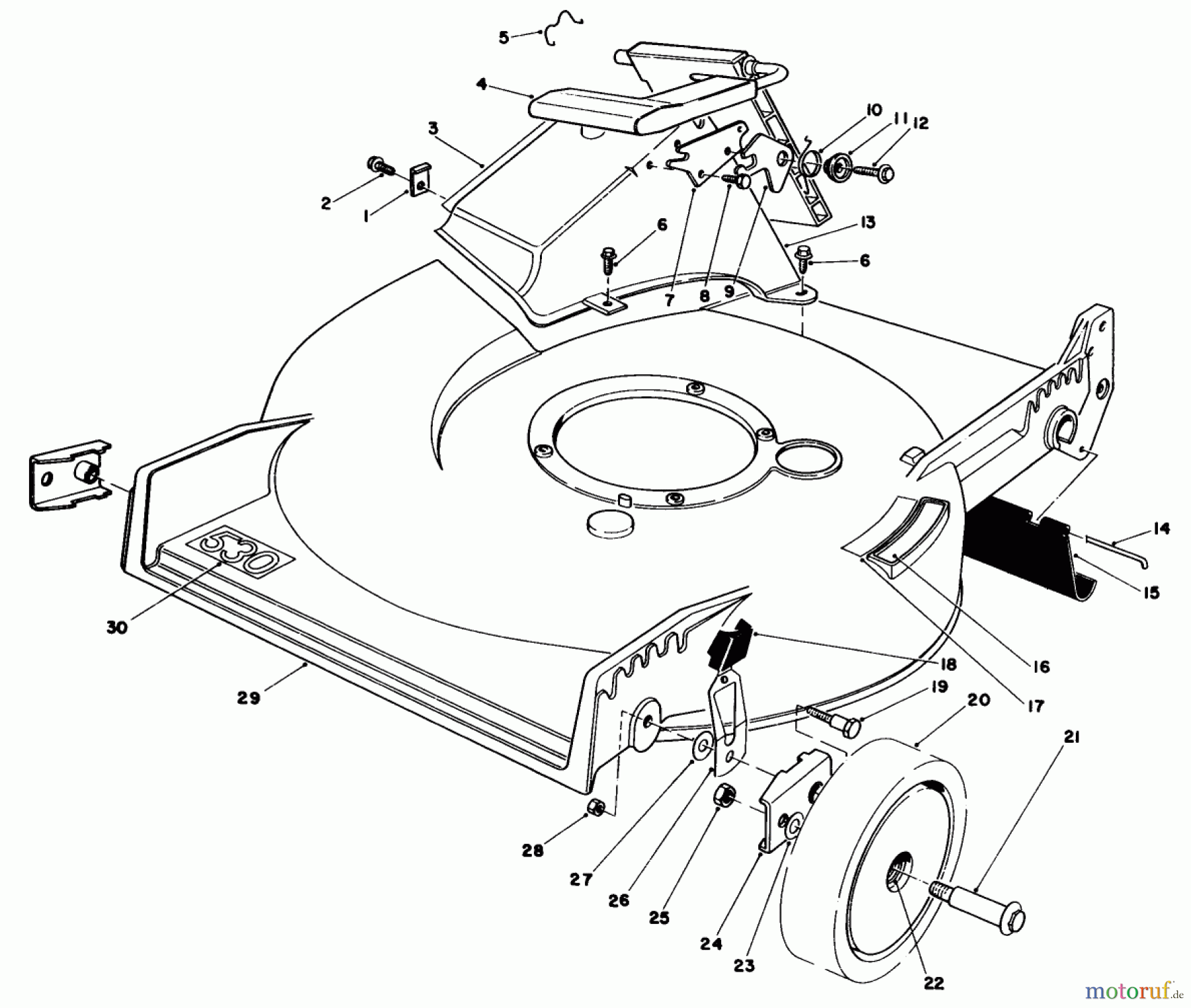  Toro Neu Mowers, Walk-Behind Seite 1 20610 - Toro Lawnmower, 1984 (4000001-4999999) HOUSING ASSEMBLY