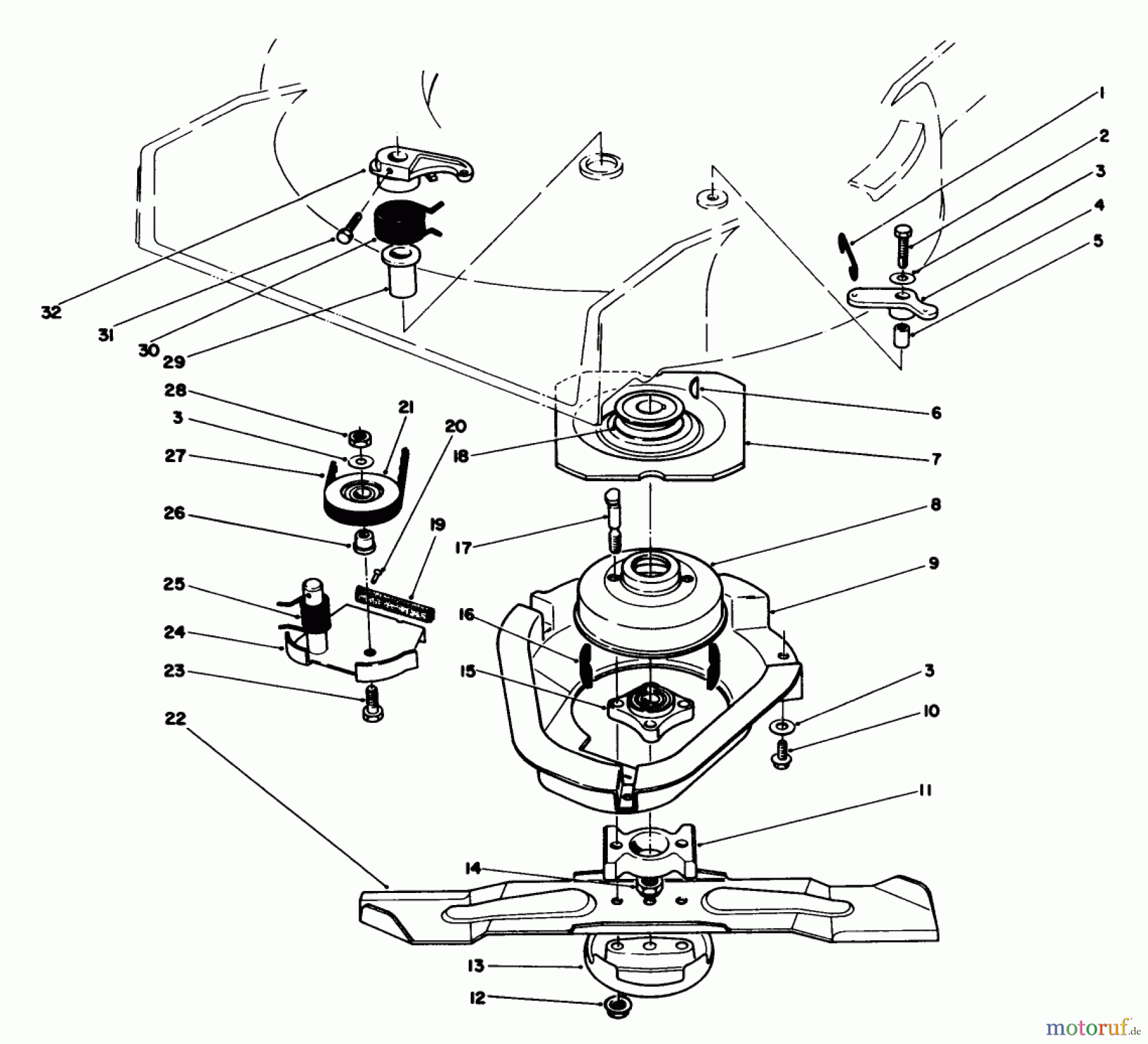  Toro Neu Mowers, Walk-Behind Seite 1 20622 - Toro Lawnmower, 1987 (7000001-7999999) BLADE BRAKE CLUTCH ASSEMBLY