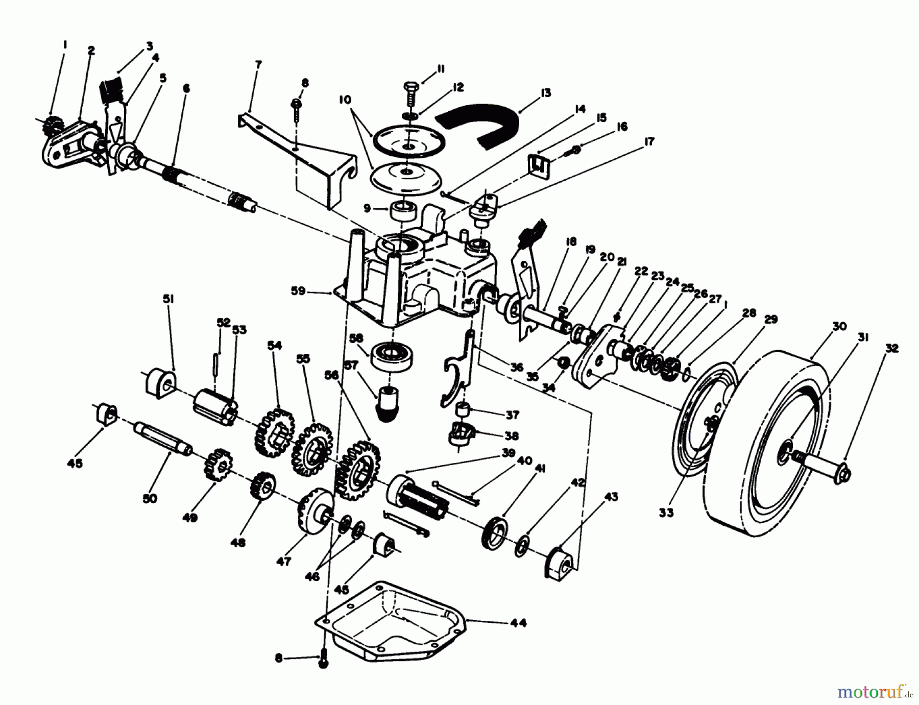  Toro Neu Mowers, Walk-Behind Seite 1 20622 - Toro Lawnmower, 1988 (8000001-8999999) GEAR CASE ASSEMBLY (USED ON UNITS WITH SERIAL NO. 8000001 THRU 8049999)
